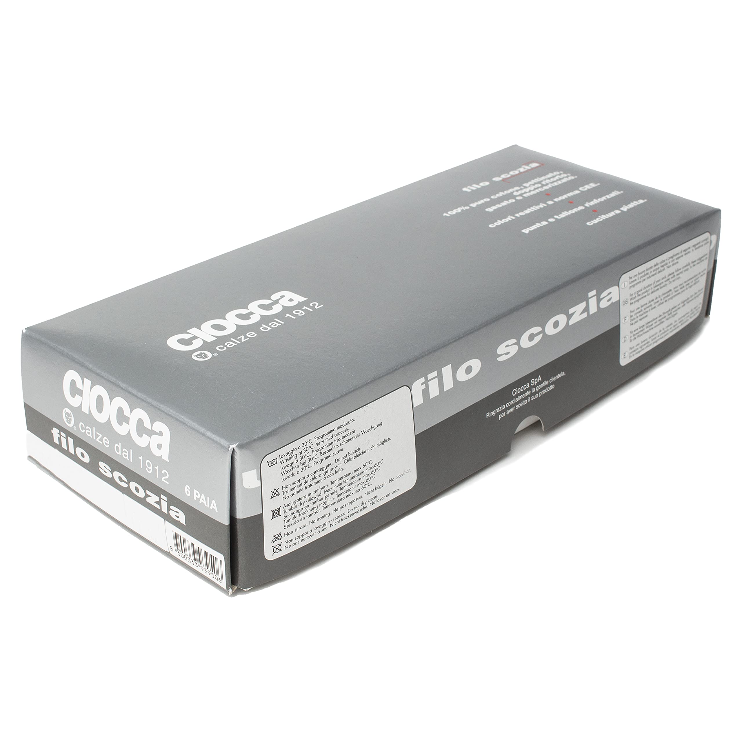 Calza lunga costa larga, in 100% cotone filo scozia - 6 paia. - MADE IN ITALY nero 12 (scarpa 44)