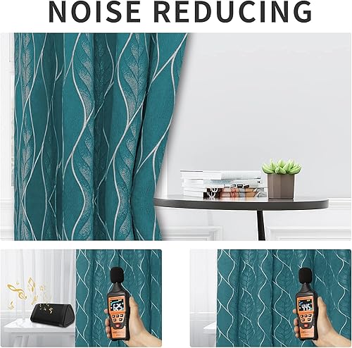 Miniatura 5 de Easy-Going Cortina jacquard 3D 100  opaca elegante cortina de ventana con bloqueo de luz para sala de estar lujosa cortina gruesa con reducción de