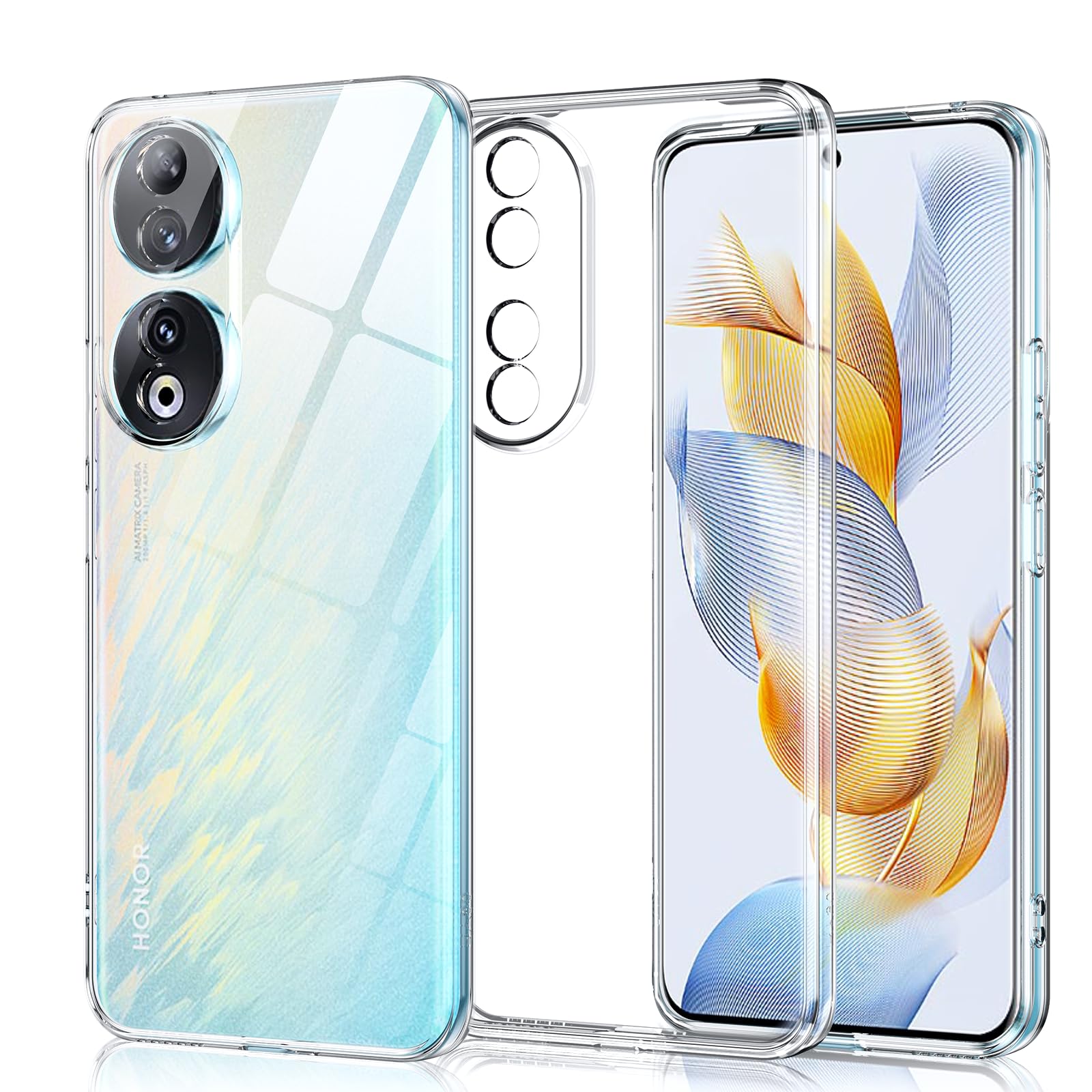LeYi Cover per Honor 90 con Anello Supporto, Custodia con Protezione Camera [Slideable] Armour TPU Bumper Antiurto Case Cover per Telefono Honor90 5G, Nero