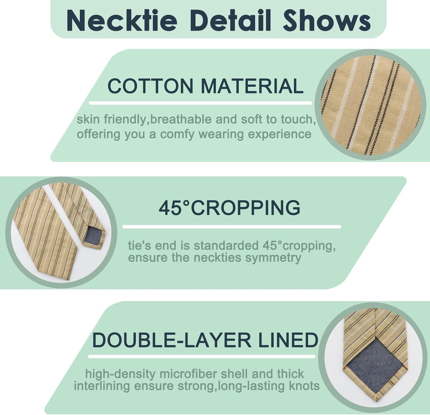 Mantieqingway Skinny Ties for Men,Cotton Linen Neck Tie for Daily Dress,Weddings, Groom, Groomsmen, Missions, Dances - Image 4