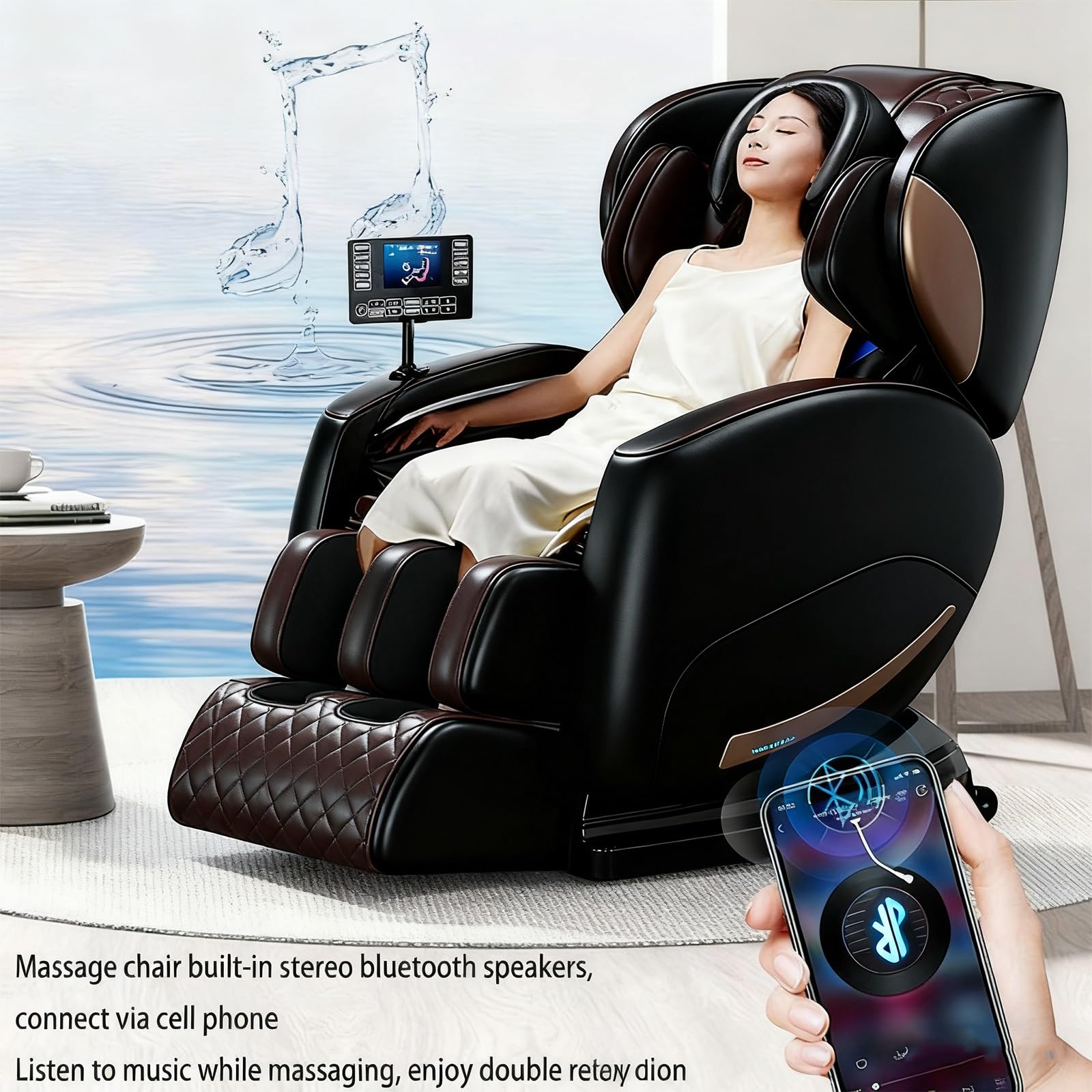 Sillón de Masaje de pies, sillón de relajación de Gravedad Cero airbags de Cuerpo Completo 6 programas automáticos calefacción en Cintura y Cadera sofá de Masaje para el hogar(Gray)