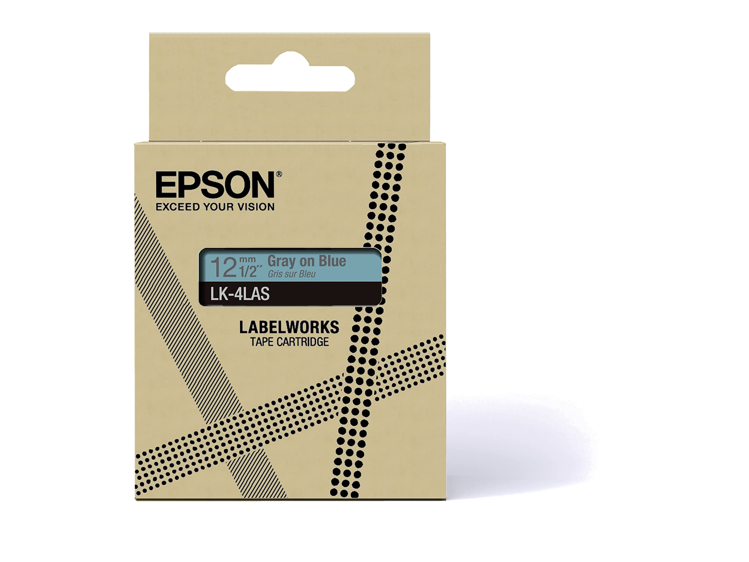 Epson LK-4LAS Grey on Soft Blue Ribbon Label Cartridge 12mm,blue / grey,12 mm - Image 3