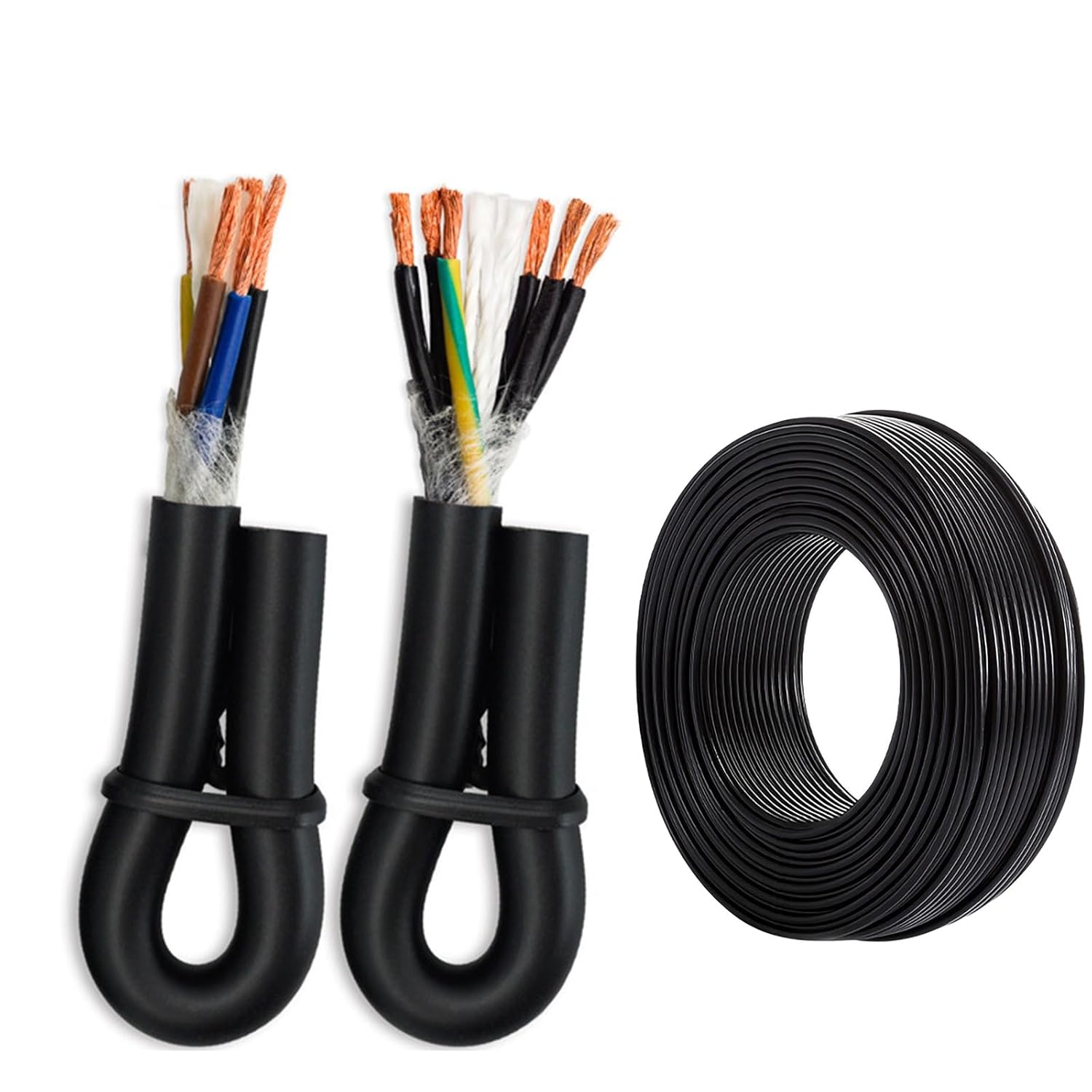 2/4 Conductor 24AWG Flexible Drag Chain Cable, Signal Control Oxygen-Free Copper Core, Cold-Resistant NBR Insulation, 100ft Robot Wire for CNC Automation & Industrial Equipment(32ft,24AWG-2C)