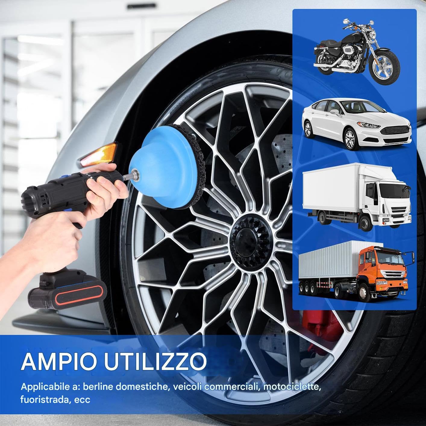 Strumento Pulizia Mozzo,Smerigliatrice per Mozzi | Rimuovi Ruggine con Innesto 1/2 Pollici per Sostituzione Veicolo Rimorchio Trattore Autocarro