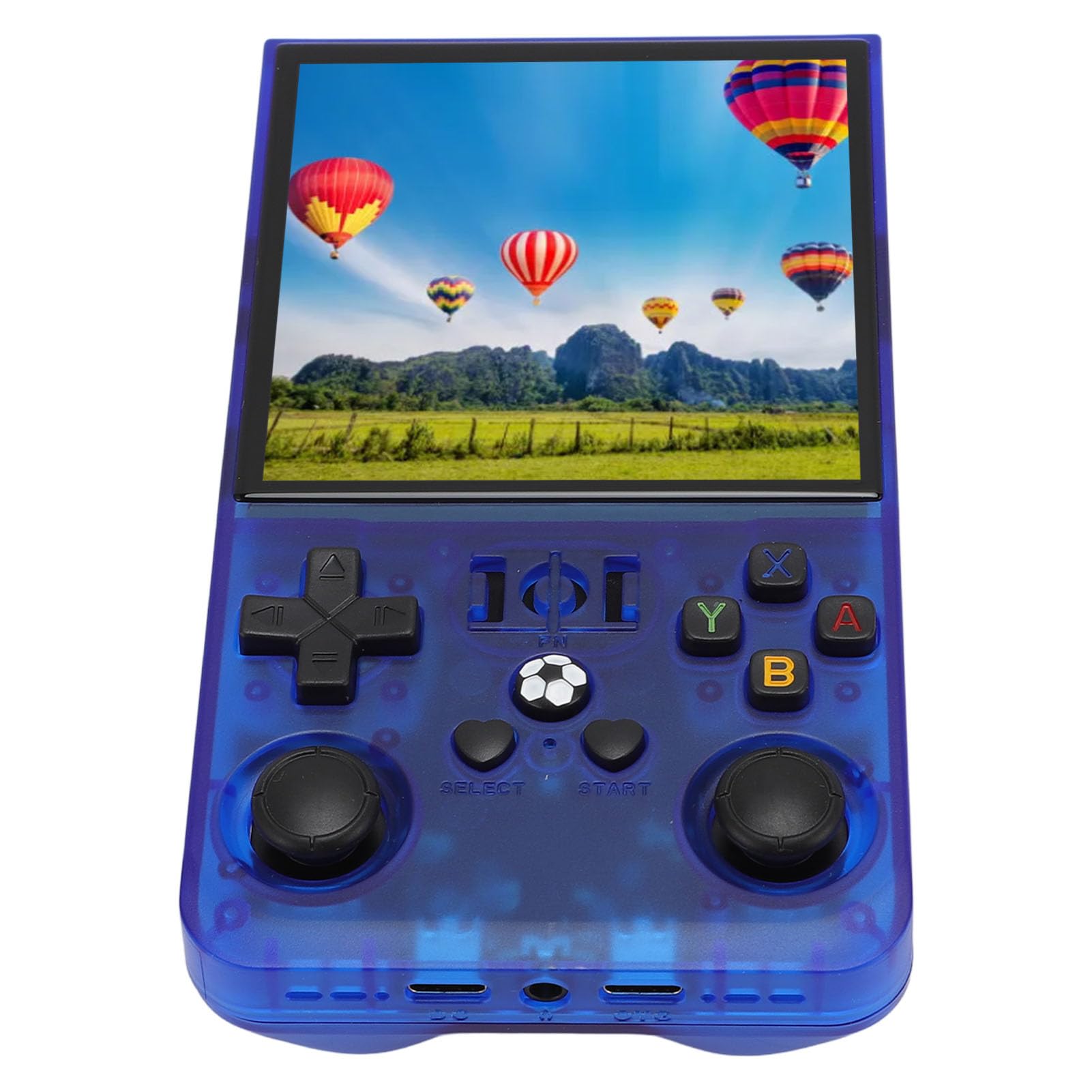 Console di gioco portatile, console per videogiochi retrò con schermo IPS da 4 pollici, dispositivo di gioco portatile open source con chip RK3326 a 64 bit e batteria da 4000 mAh p (128 GB)