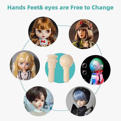 Miniatura 4 de YDDZZM Cuerpo de muñeca BJD femenino de 8.27 pulgadas, figura móvil en blanco de 16 bola articulada, cuerpo de muñeca para hacer muñecas, maquillaje