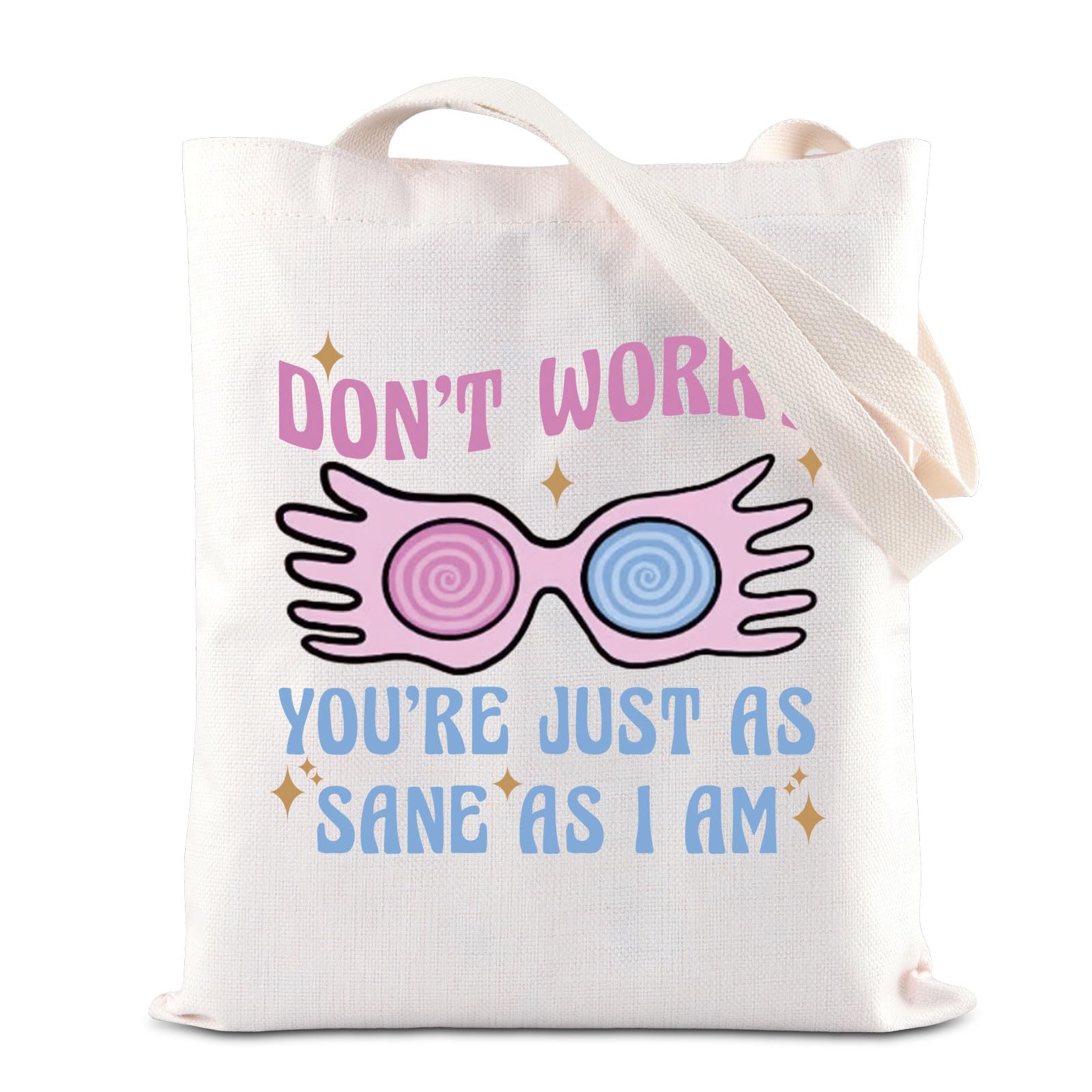 BAUNAWizard Movie Merchandise Tote Bag Wizarding World Shoulder Bag Wizard Magic School Gift Luna Glasses Inspired Gift For Fans