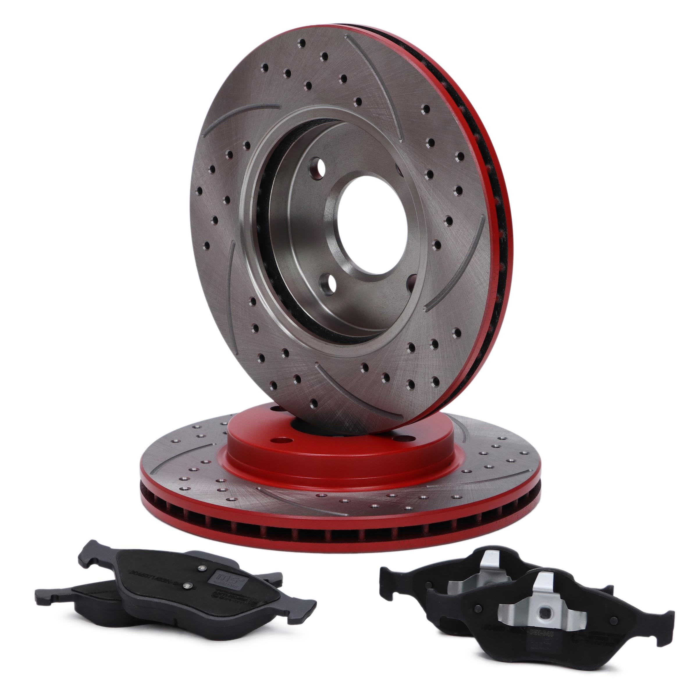 MASTER-SPORT Set Di Dischi Disco Freno Assale anteriore 258 ventilato - Pastiglia Freno Compatibilità con FORD Fiesta Mk5 Hatchback JH1, JD1, JH3, JD3 FUSION JU Fiesta Mk4 Hatchback JAS, JBS KA RB