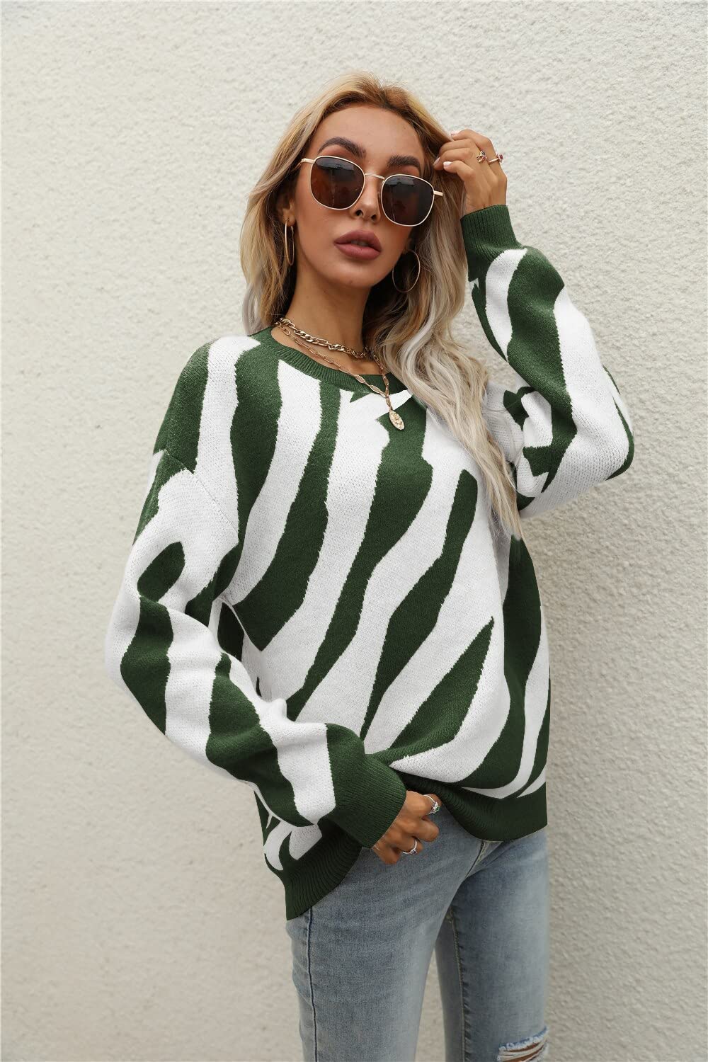 Sweter damski sweter damski sweter dzianinowy sweter damski modny sweter długi rękaw top jesień zima modny sweter dzianinowy ciepły sweter oversize