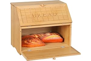 HOMEKOKO 2 Tier Vintage Design Bread Box for Kitchen Counter