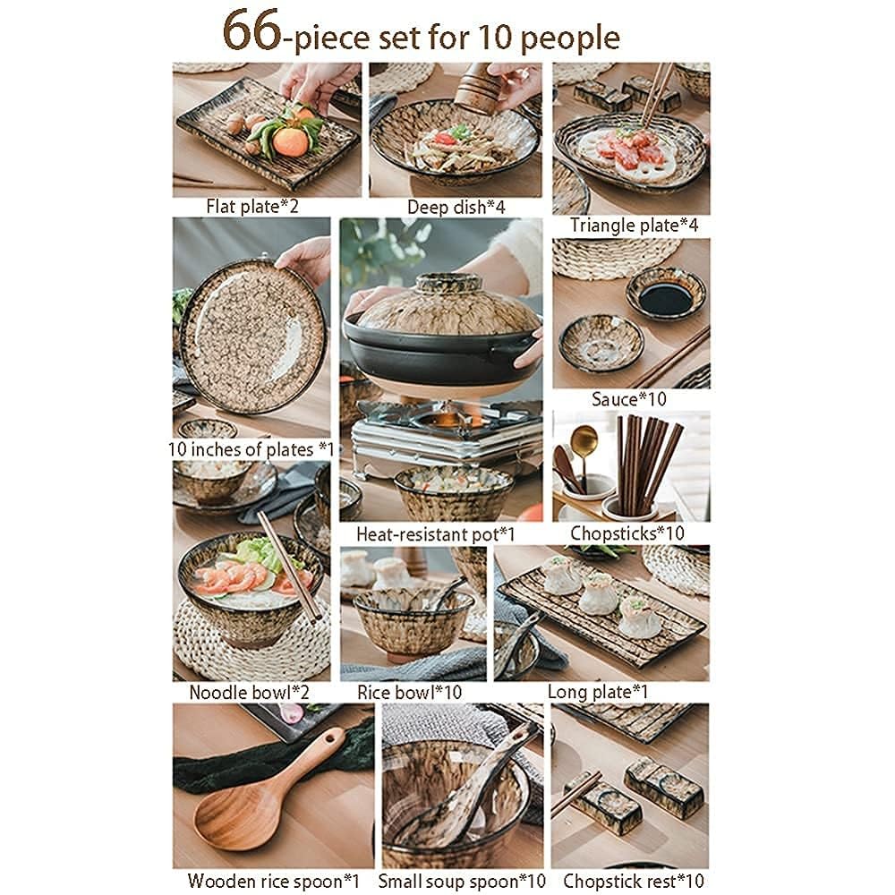 Amazon.com | Ceramic Leopard Glaze Dinnerware Sets Japanese
