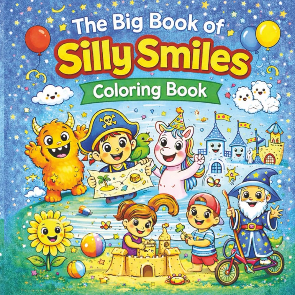 The Big Book of Silly Smiles: 50 Fun Coloring Pages with Happy Animals and Playful Friends for Kids Ages 6–12
