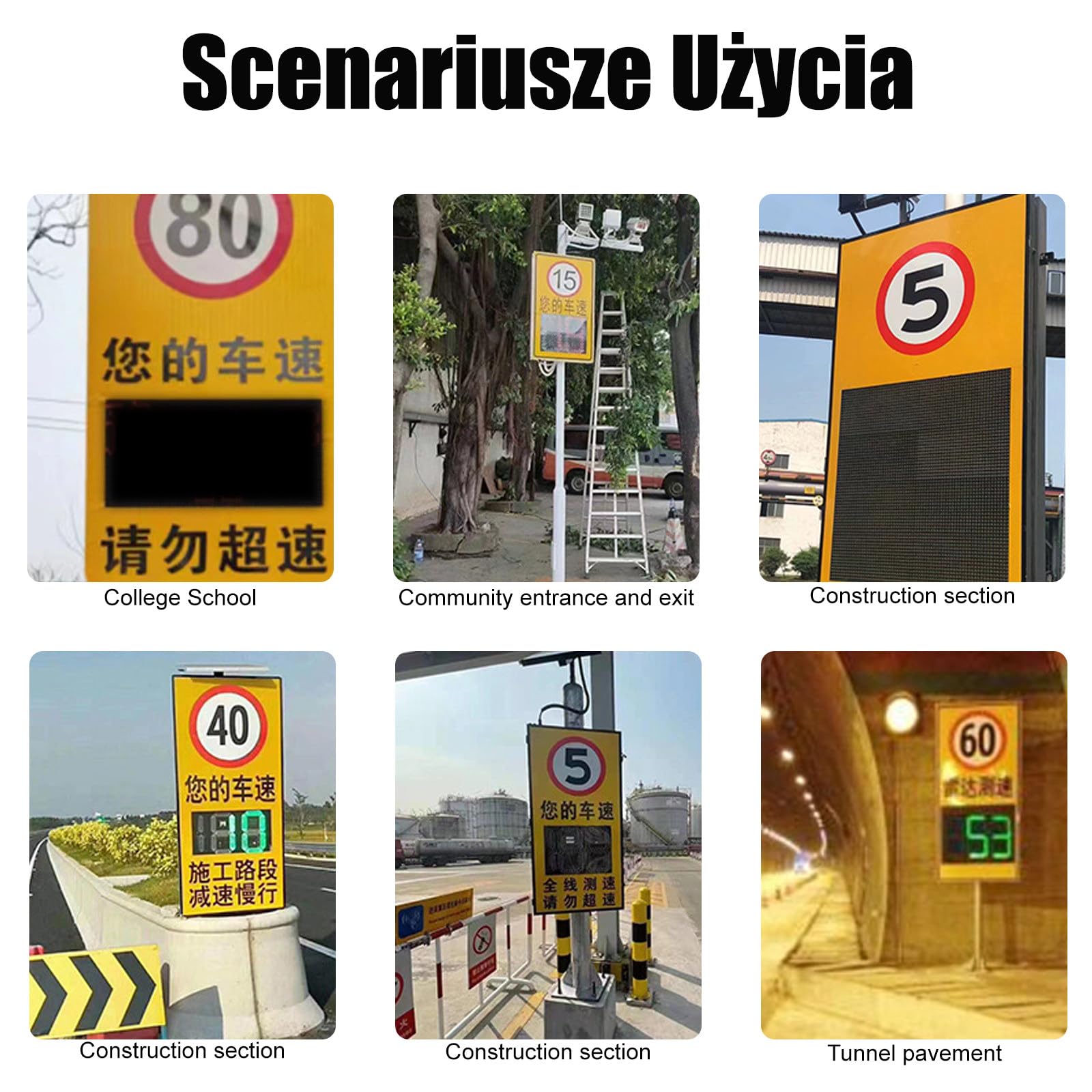 Znak Drogowy Z Radarem Prędkości, Wyświetlacz Led O Przekątnej 25,20 × 25,20 Cala, Do Kontroli Ruchu Na Autostradach I Drogach Ekspresowych