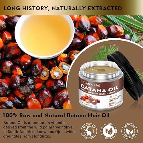 Miniatura 3 de YTDJ Aceite de batana crudo para el crecimiento del cabello de Honduras, 4 onzas, aprobado por el Dr. Sebi, 100% natural para el crecimiento del