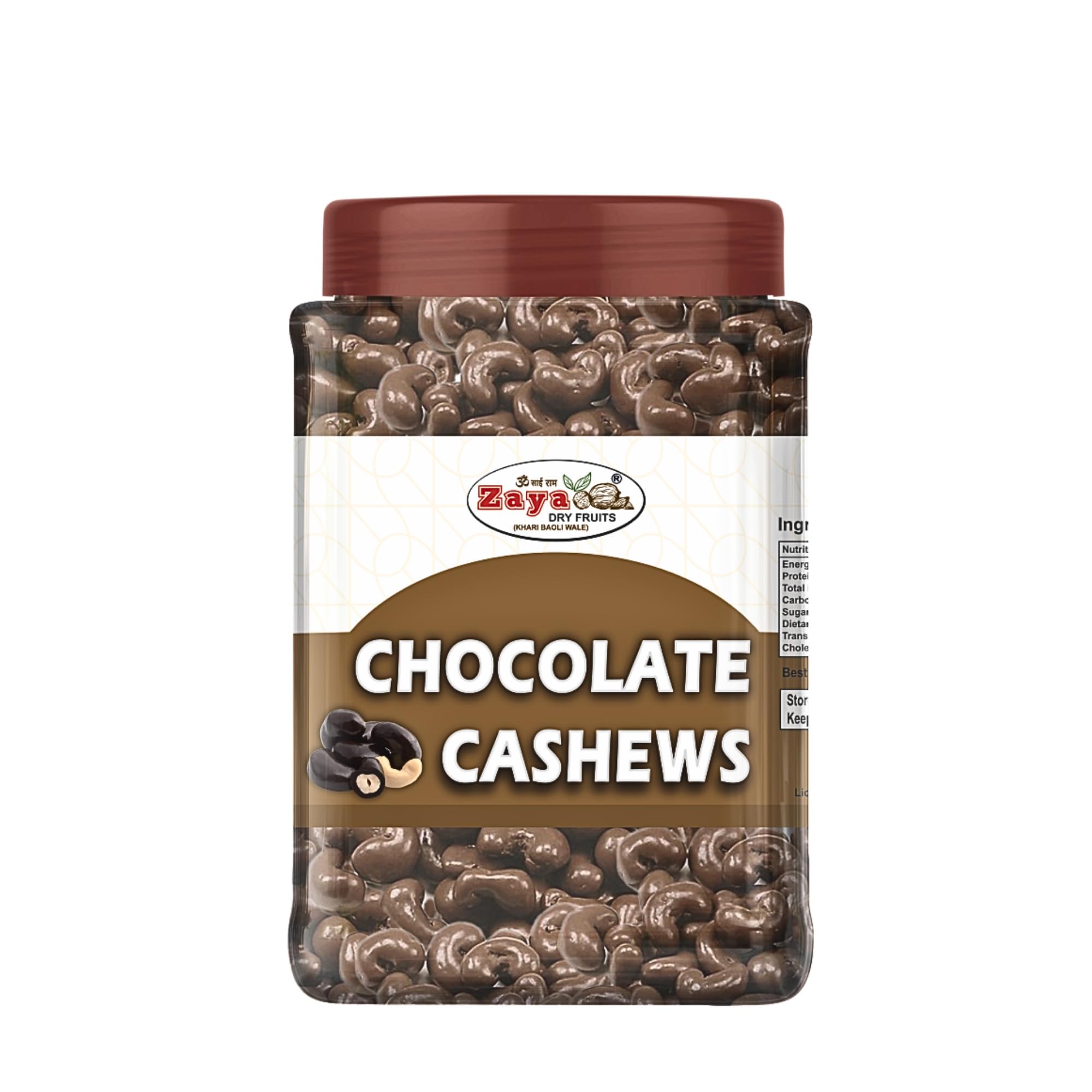 Zaya Dryfruits Coated Choco Cashews | Flavoured Cashews Healthy Snack Milk Chocolate | Natural Flavour Coated Cashews Nuts (1kg)