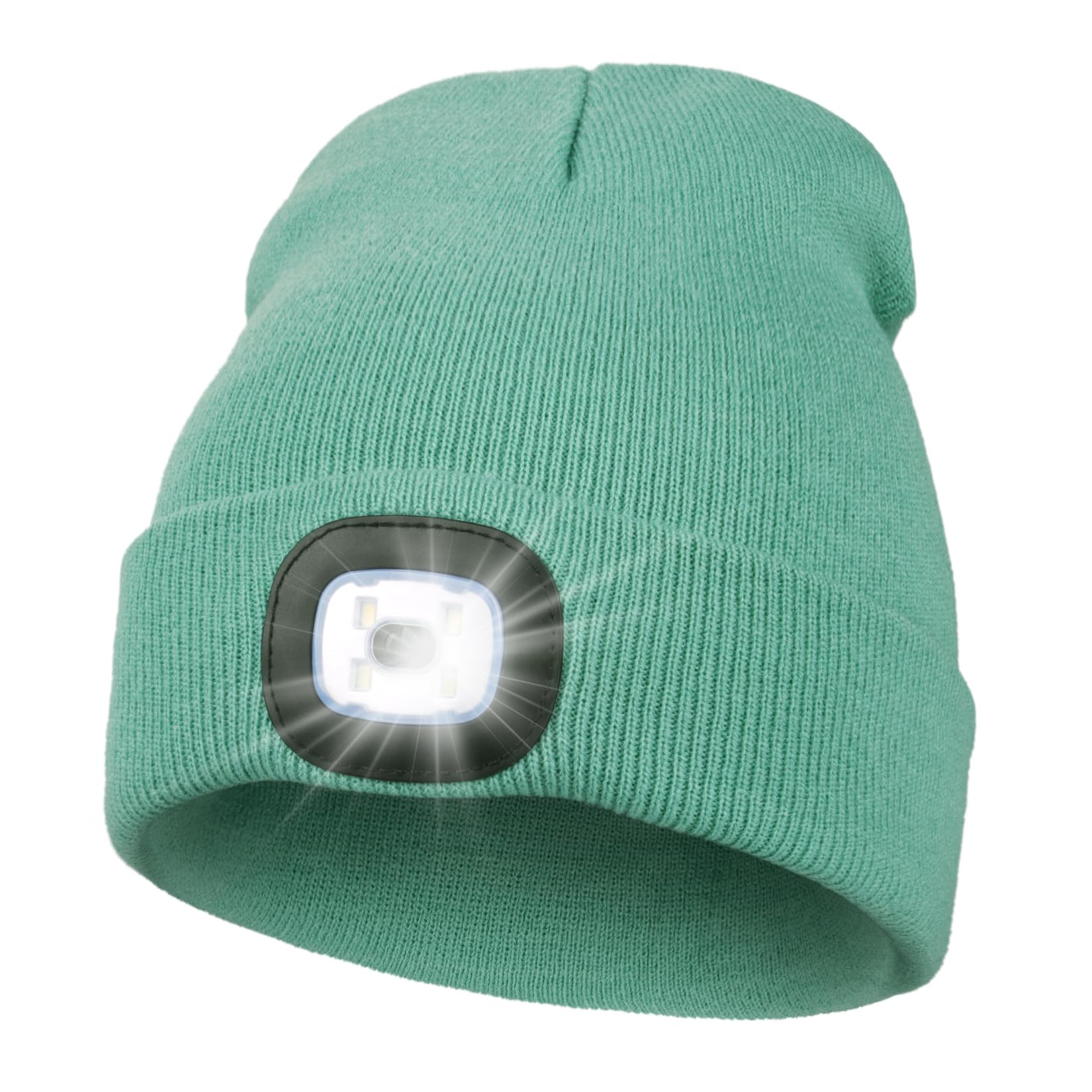 MELASA Unisex Hat with Light, USB Rechargeable Hands Free Headlamp LED Beanie, Winter Gifts for Men Dad Father Husband Him