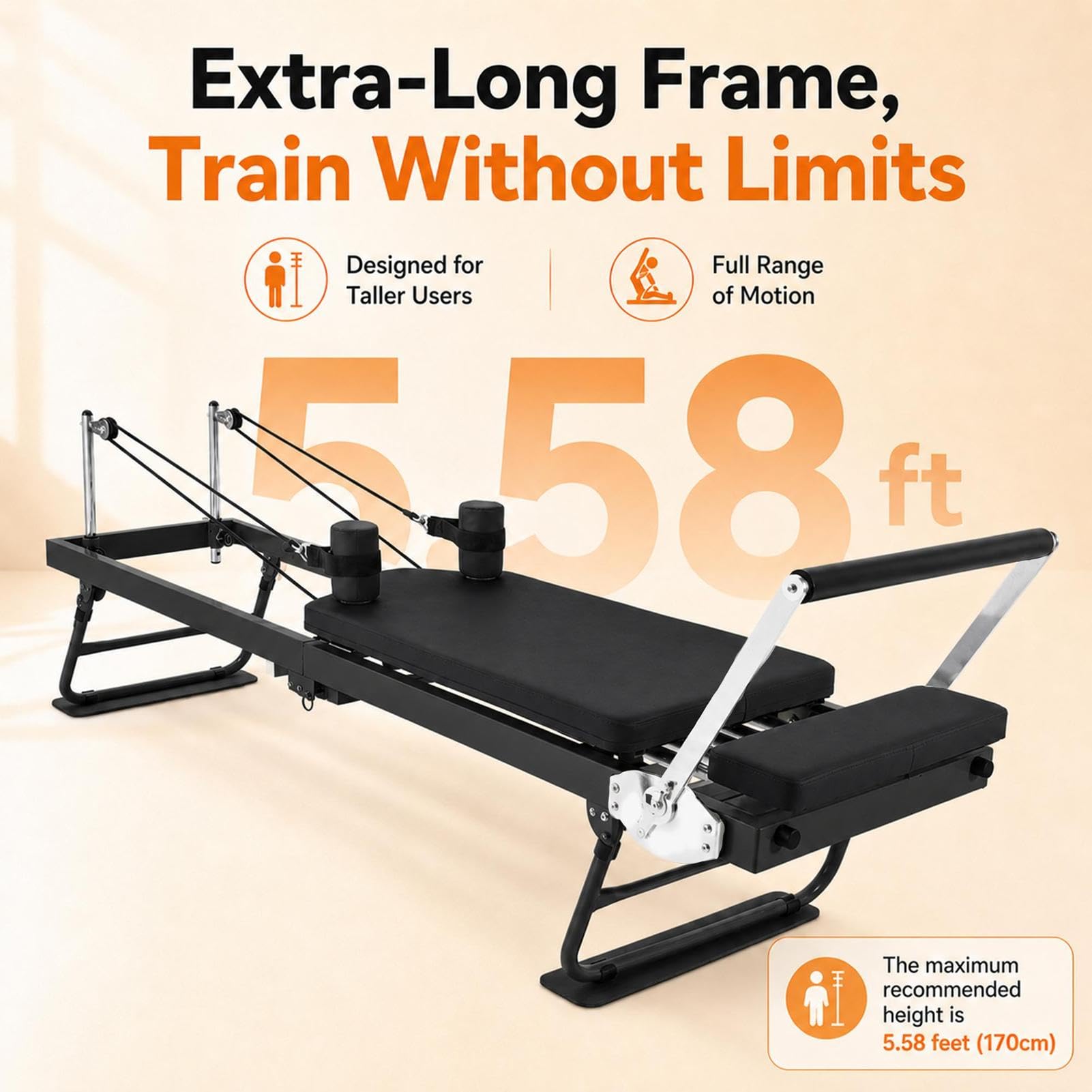 Attrezzatura Pieghevole Per Pilates, Riformatore Pieghevole Per Pilates, | Lettino Per Allenamento Pilatess Core,La Macchina Pieghevoles Per Allenamento Fitness A Casa Supporta Fino A 300