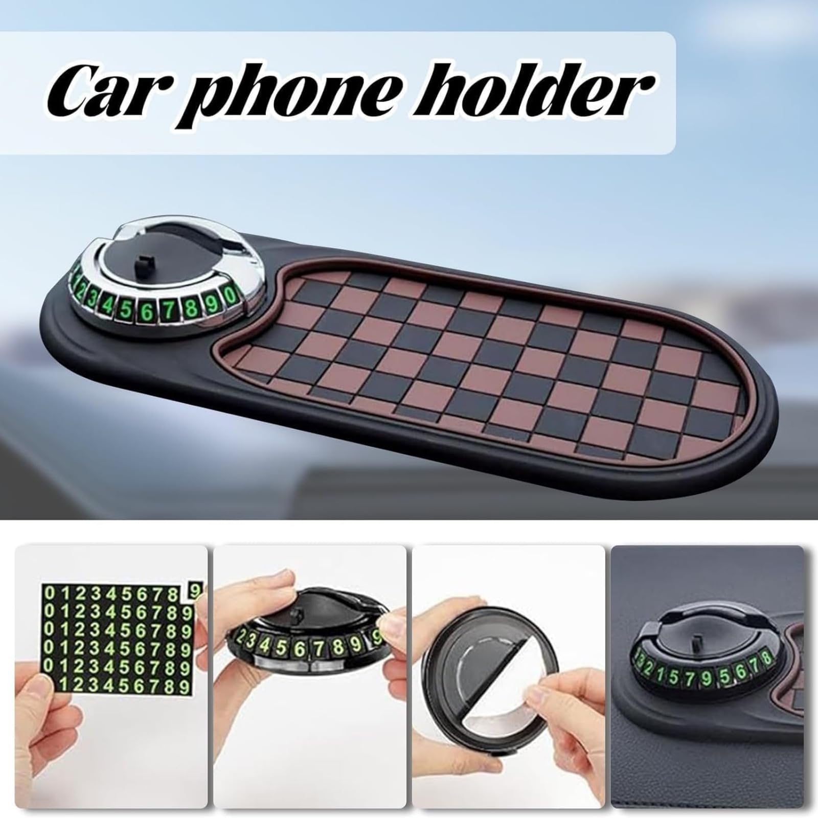 Multifunction Car Anti-Slip Mat 360 Rotating Universal Phone Pad Holder Car Anti Slip Mat Dashboard Mobile Phone Holder — view 4