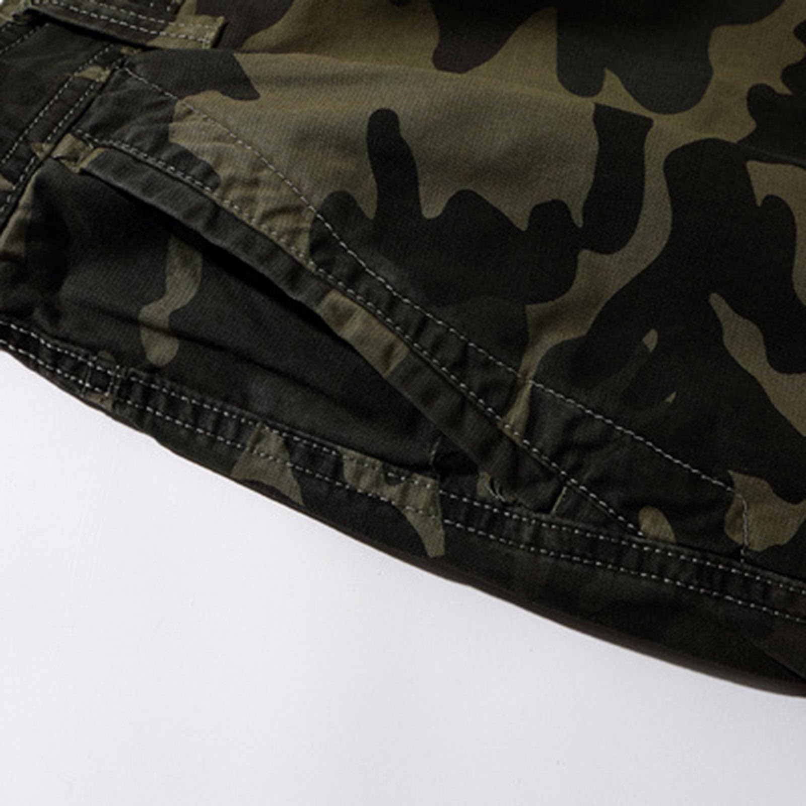 Short Cargo Homme en Coton, Short Travail Leger Pantacourt Jeans Homme Salopette Short Ceinture Elastique Bermuda Chino Shorts Respirant Pantalon Court Tactique Short De Surf D'été Confortable