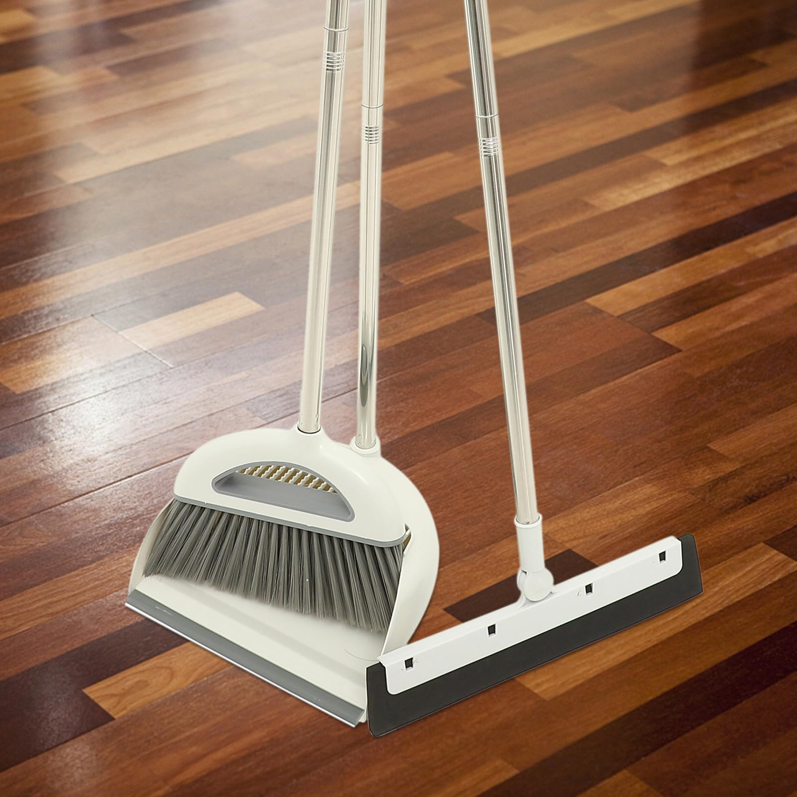 Tofficu Juego de Escoba y Recogedor de Suelo para Hogar, Blanco
