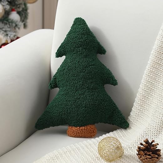 Allorry Christmas Pillows,Christmas Tree Pillow Cute Xmas Tree Shaped Plush Pillow Stuffed Christmas Decor for Party Home Sofa Cushion Bed Decorations(12.2 Inch) WL-006A