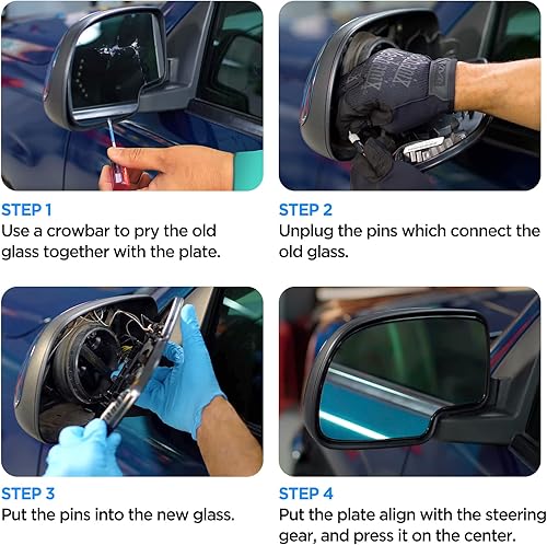 Miniatura 6 de BDFHYK Espejo retrovisor con calefacción lateral derecho del pasajero compatible con Dodge Ram 1500 2500 2009-2018, espejo convexo exterior con