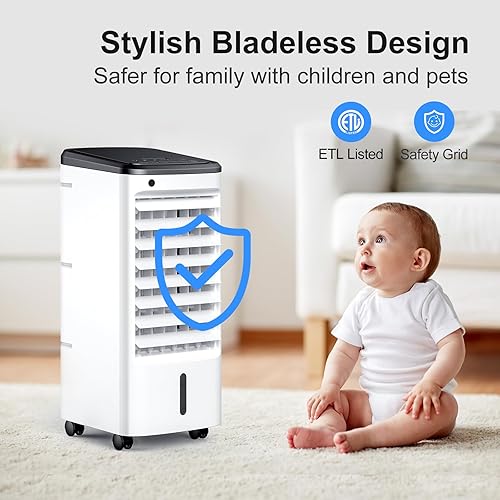 Miniatura 5 de Cozzyben Aire acondicionado portátil para habitación, enfriador de aire evaporativo, ventilador de CA sin ventanas para dormitorio interior