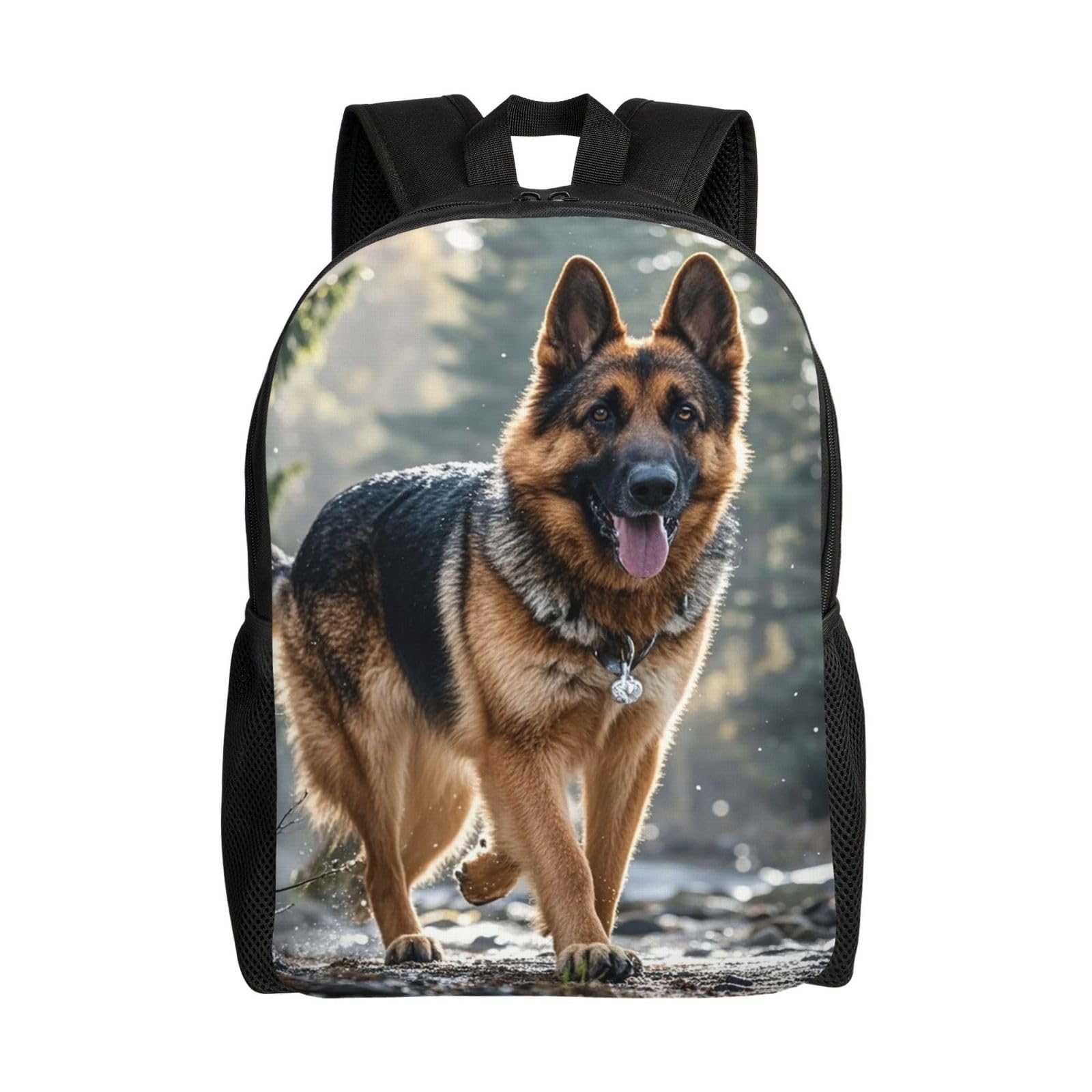 Lxcnqfn Unisex German Shepherd Dog Travel Backpack Lightweight Daypack 15 Inch Laptop Bag Casual Work Bag For Business Hiking