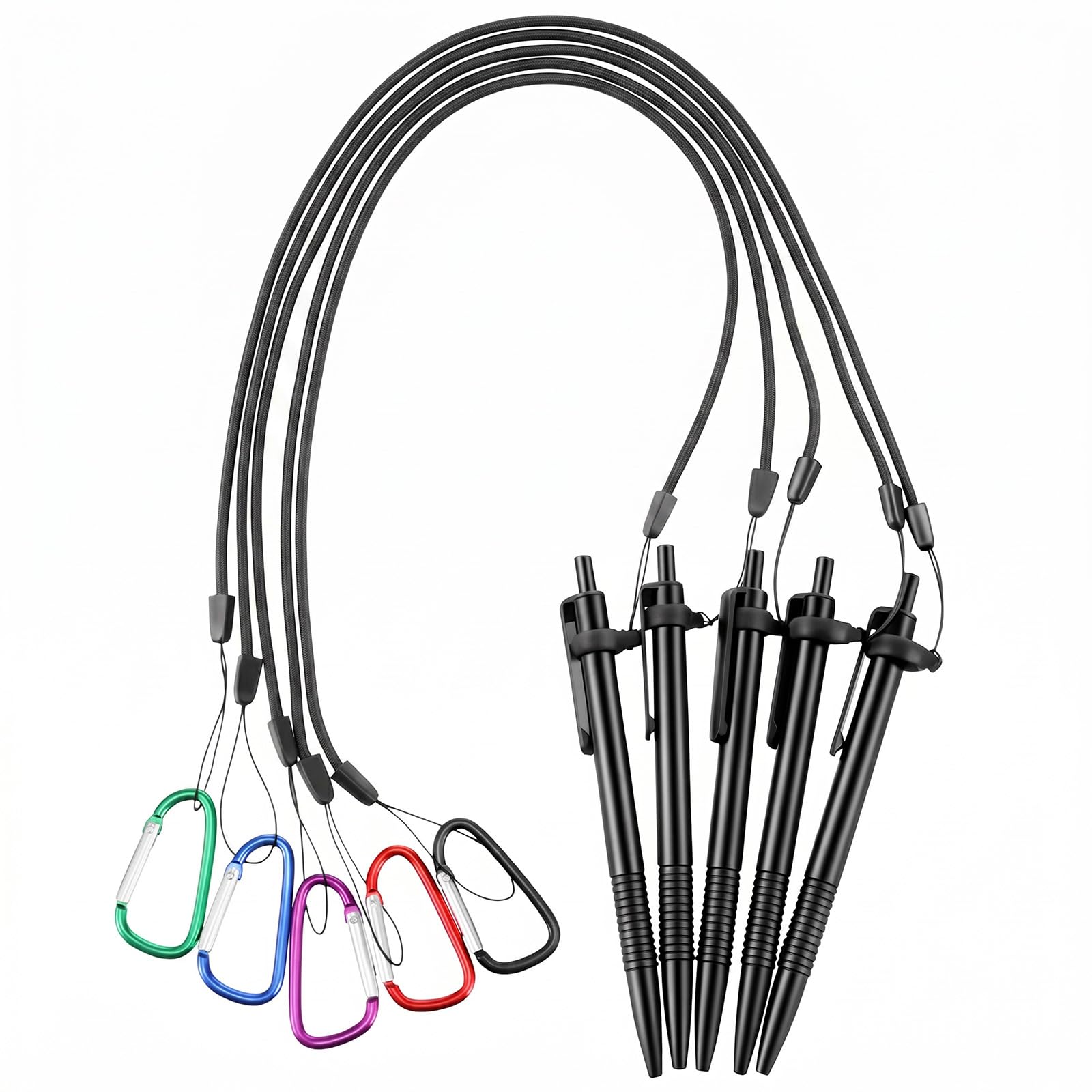 Fiyooau 5 Sets 24 Inch Pen Leash for Clipboard Pen Tether with Pens