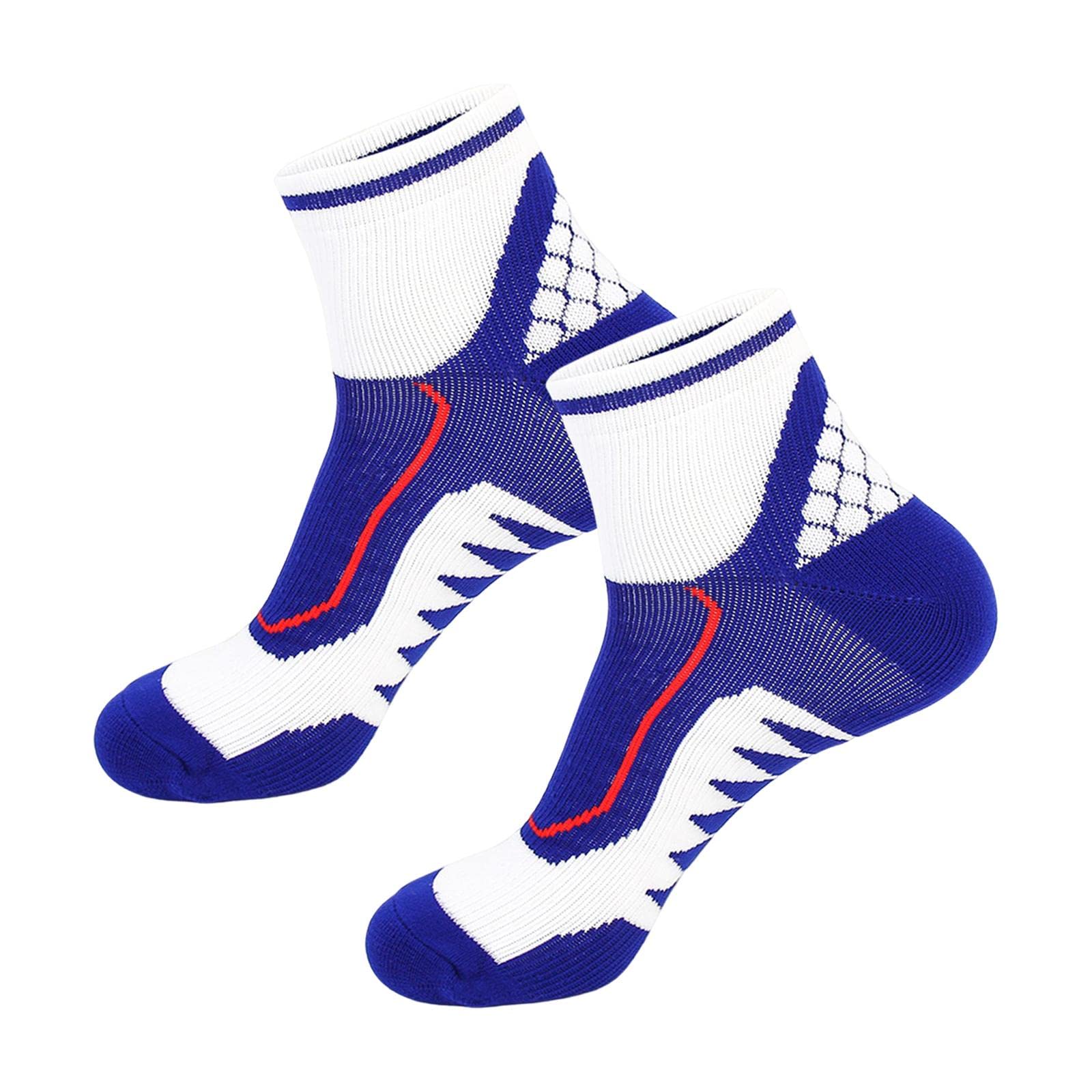 1 Pair Men Crew Socks Breathable Athletic Sports Ankle Socks For Football Blue | Mens Clothing | Socks-image-29