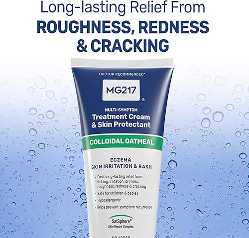 Miniatura 5 de MG217 Crema corporal para eczema con avena coloidal al 2%, alivio calmante para piel seca, picazón e irritada, crueldad, esteroides y sin fragancia,