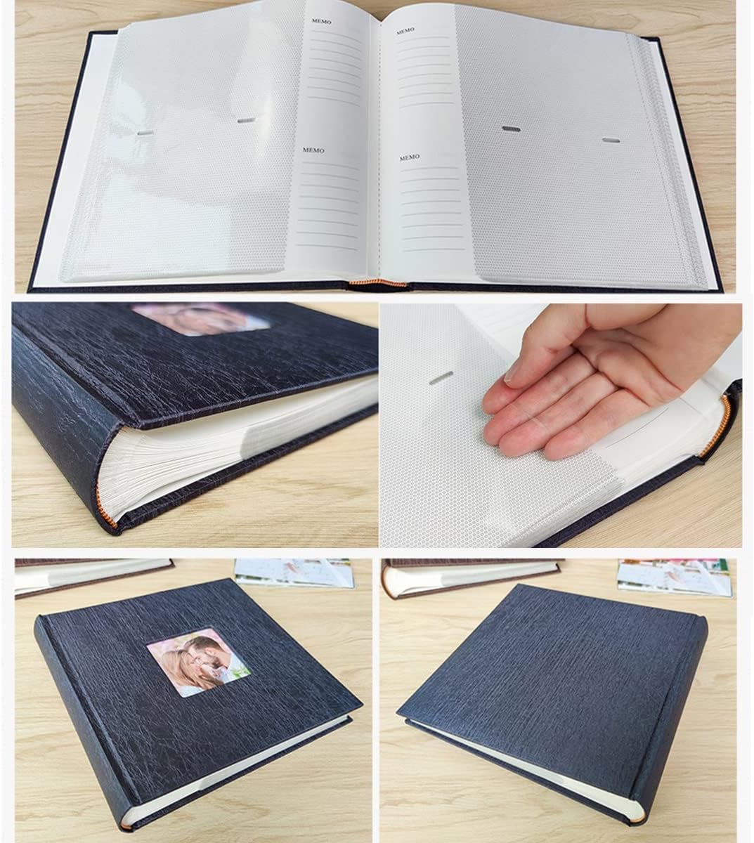 Self-adhesive Photo Album Cloth Cover Photo Album Baby Memorial Album A6 Storage Book 6- inch Pocket Photo Album Photo Album Used For Wedding Guest Anniversary ( Color : White Size : 23x22x4.5cm )