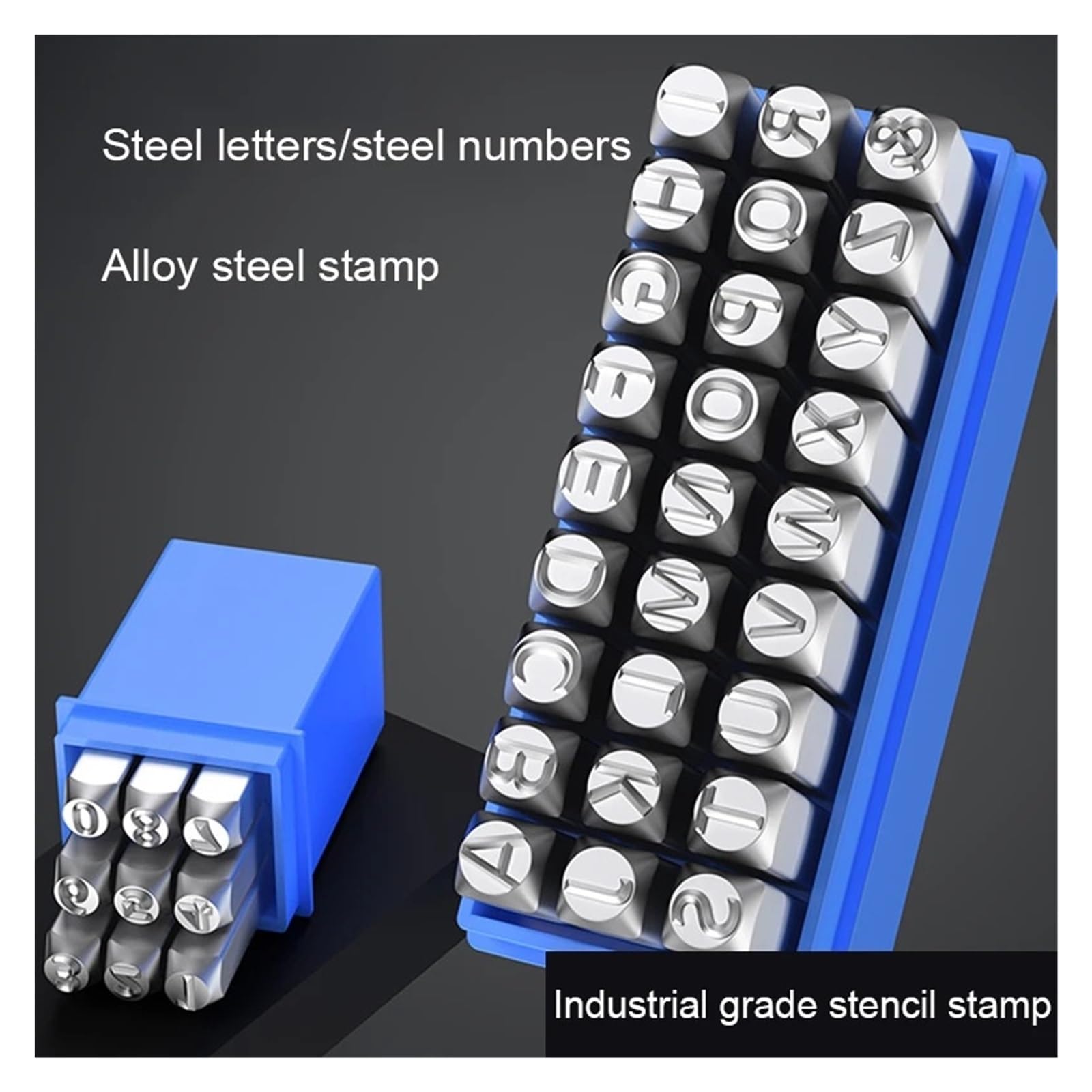 Moldes de letras de acero, Kit de estampado números y letras acero for manualidades cuero cinturón Metal DIY(10mm Letters)