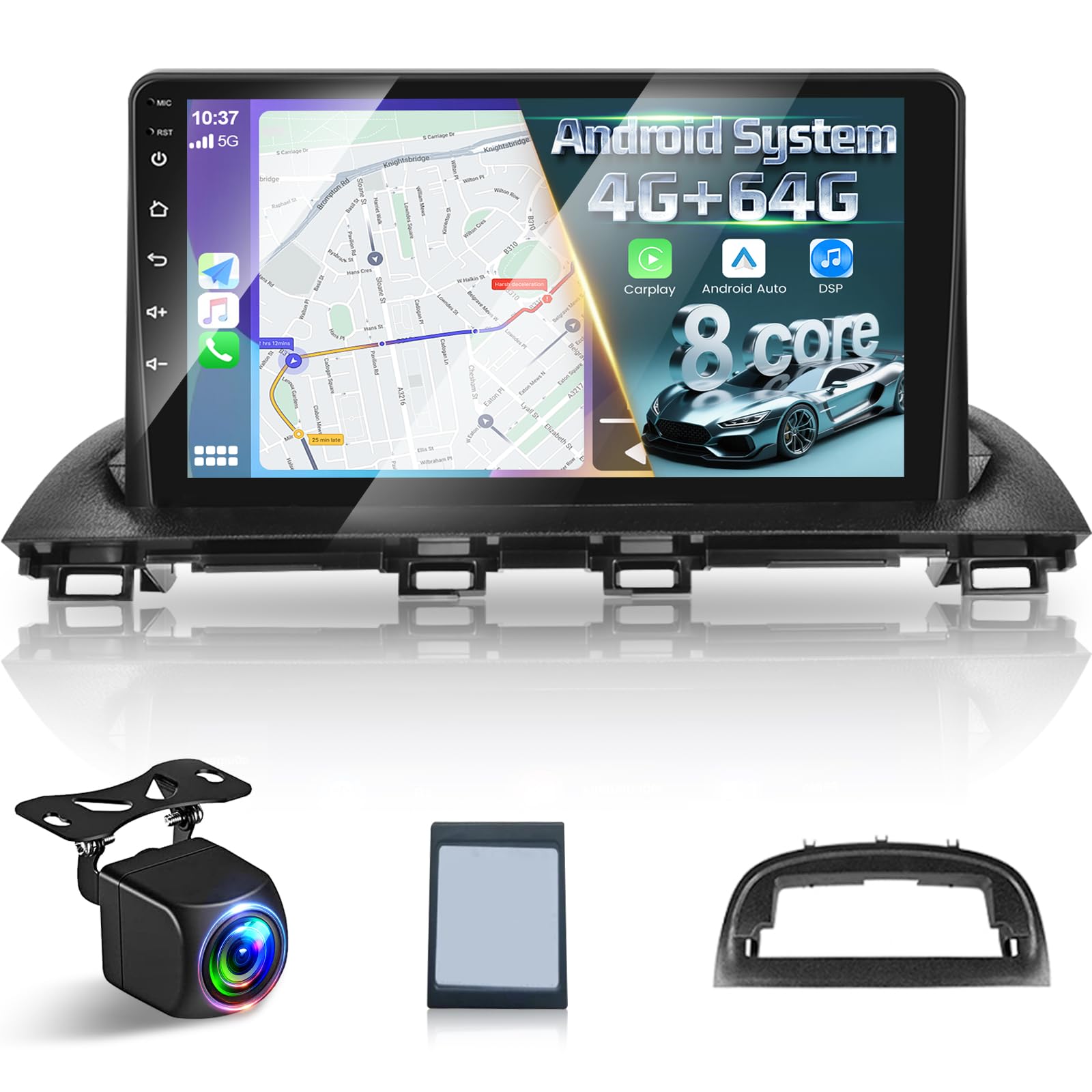 Photo 1 of [8 Core 4+64G] Upgrade Android Radio for Mazda 3 Axela 2014-2019, 9 inch IPS Touchscreen Carplay Stereo - 3D Car Model, Cooling Fan, 5G/WiFi, DSP Hi-Res, Custom UI Design + AHD Backup Camera + Canbus