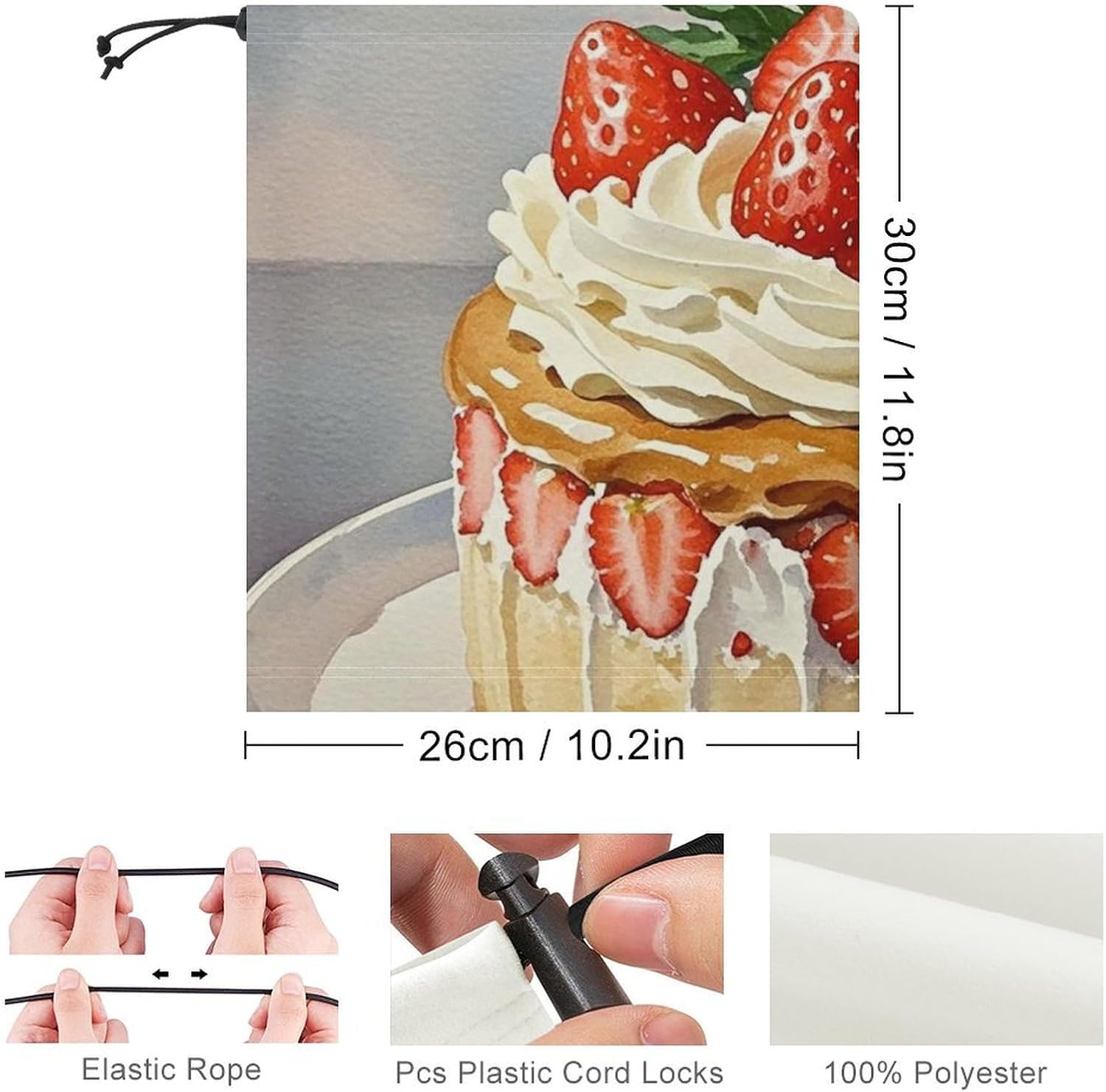 Neck Gaiter Face Mask for Cold Weather Strawberry Cream Cake Face Cover Scarf for Men Women Elastic Headbands Wind-proof Bandana for Skiing Fishing Hiking Cycling