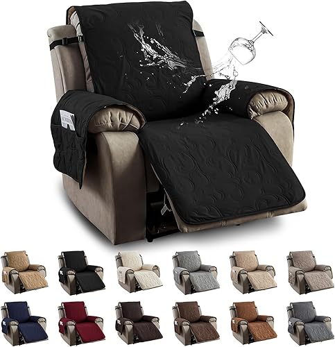 Vista 82 de Funda para silla reclinable 100% impermeable, fundas de silla reclinable para silla reclinable, funda de tela antideslizante para sala de estar