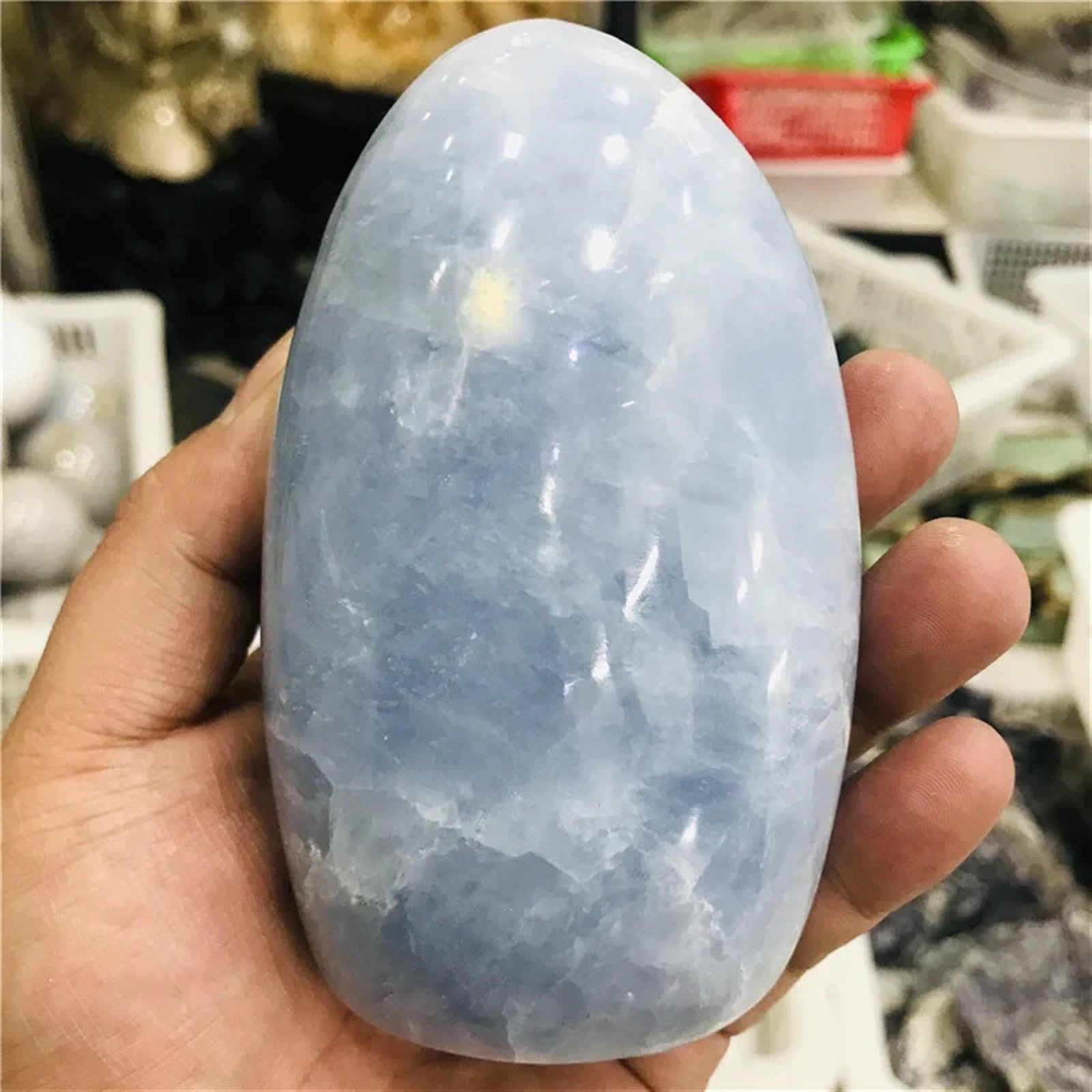 AUOQKQUT Crystal kyanite Ornaments Polished Quartz Craft Ornaments Home Decor(400-500g)