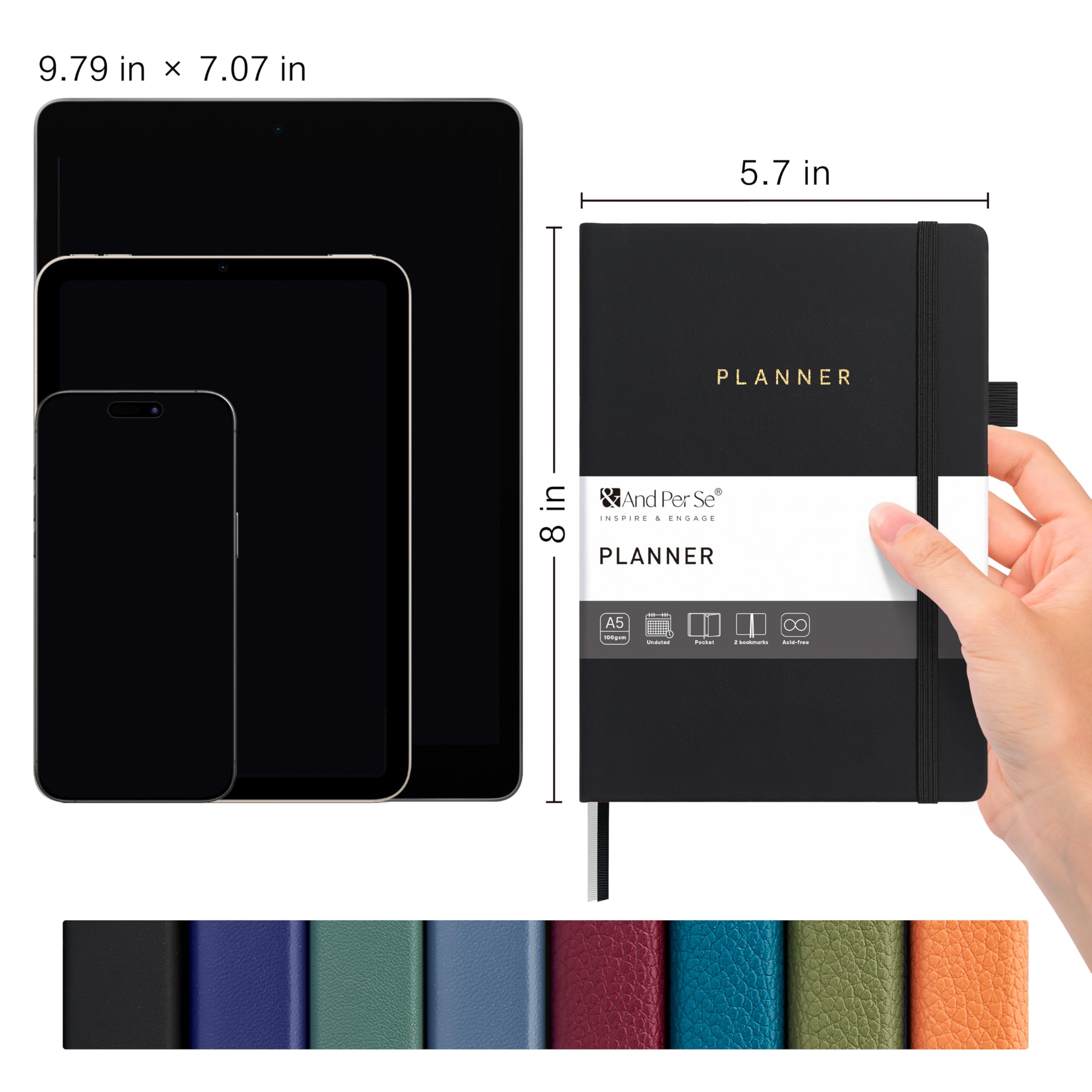 andperse ３点　M size Amazon.com : And Per Se Undated Academic Planner, Weekly & Monthly