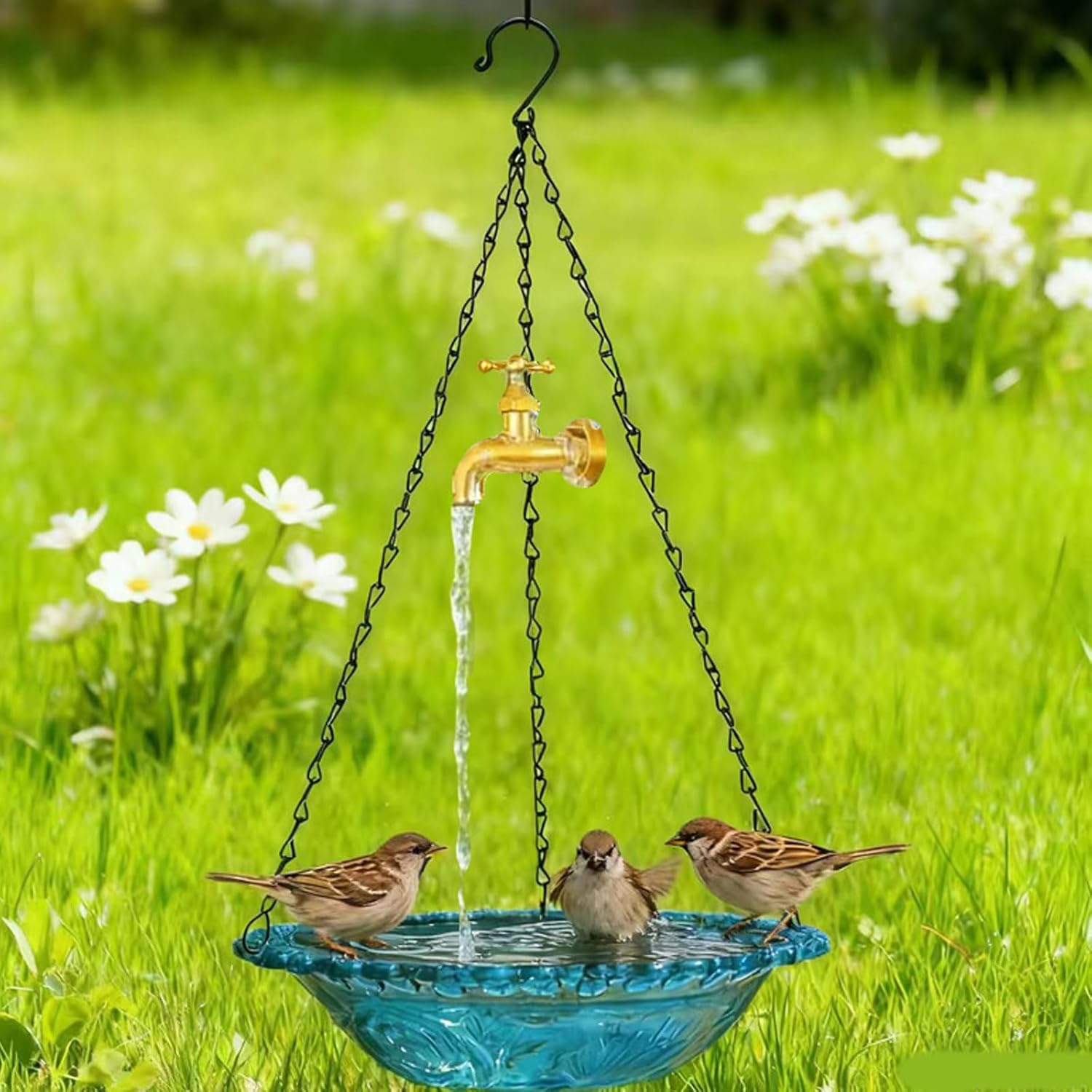 All Weathers Garden Bird Waterer USB Power Hanging Feeder for Quick Assembly Attracting Birds Bathtubs