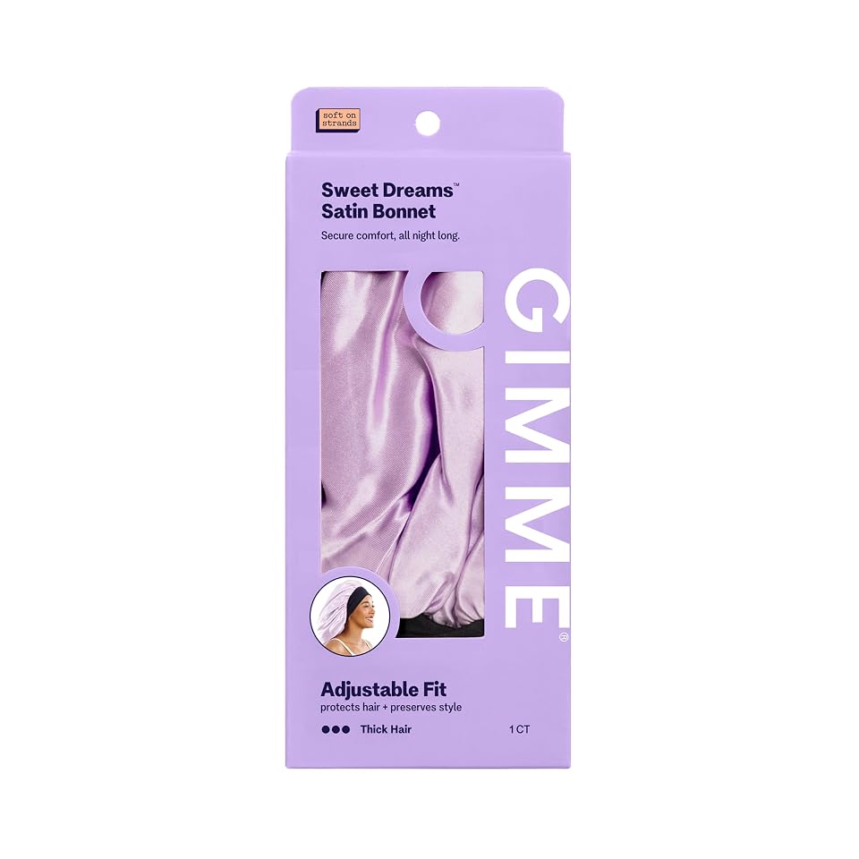 GIMME Beauty Sweet Dreams Satin Sleep Bonnet for Thick Hair - Lilac, 1 Count