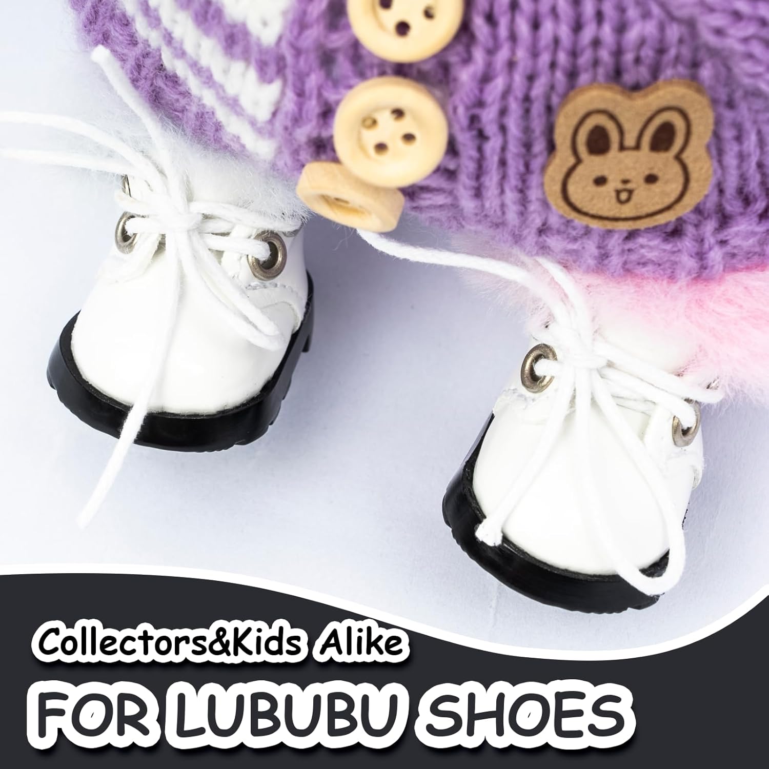 15-17cm Doll Shoes for 15-17cm Doll Boots, 6.7 inch Doll Shoes Accessories (White)