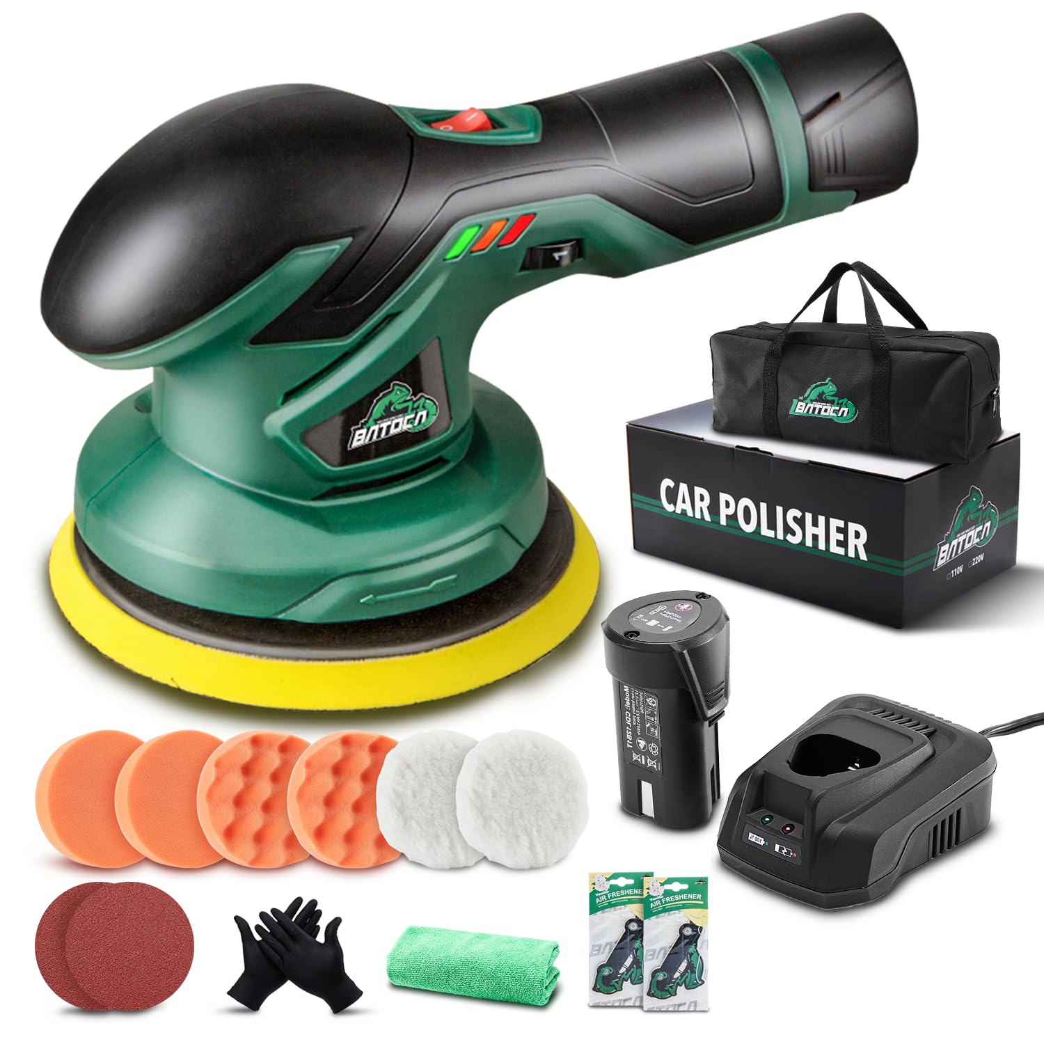 Sponsored Ad - BATOCA - Cordless Car Buffer Polisher - 1pcs 2.0Ah 12V Lithium-ion Rechargeable Battery Powered Brushless Polisher with 6 Variable Speed, DA Orbital Buffer for Car Detailing, Polishing, Waxing