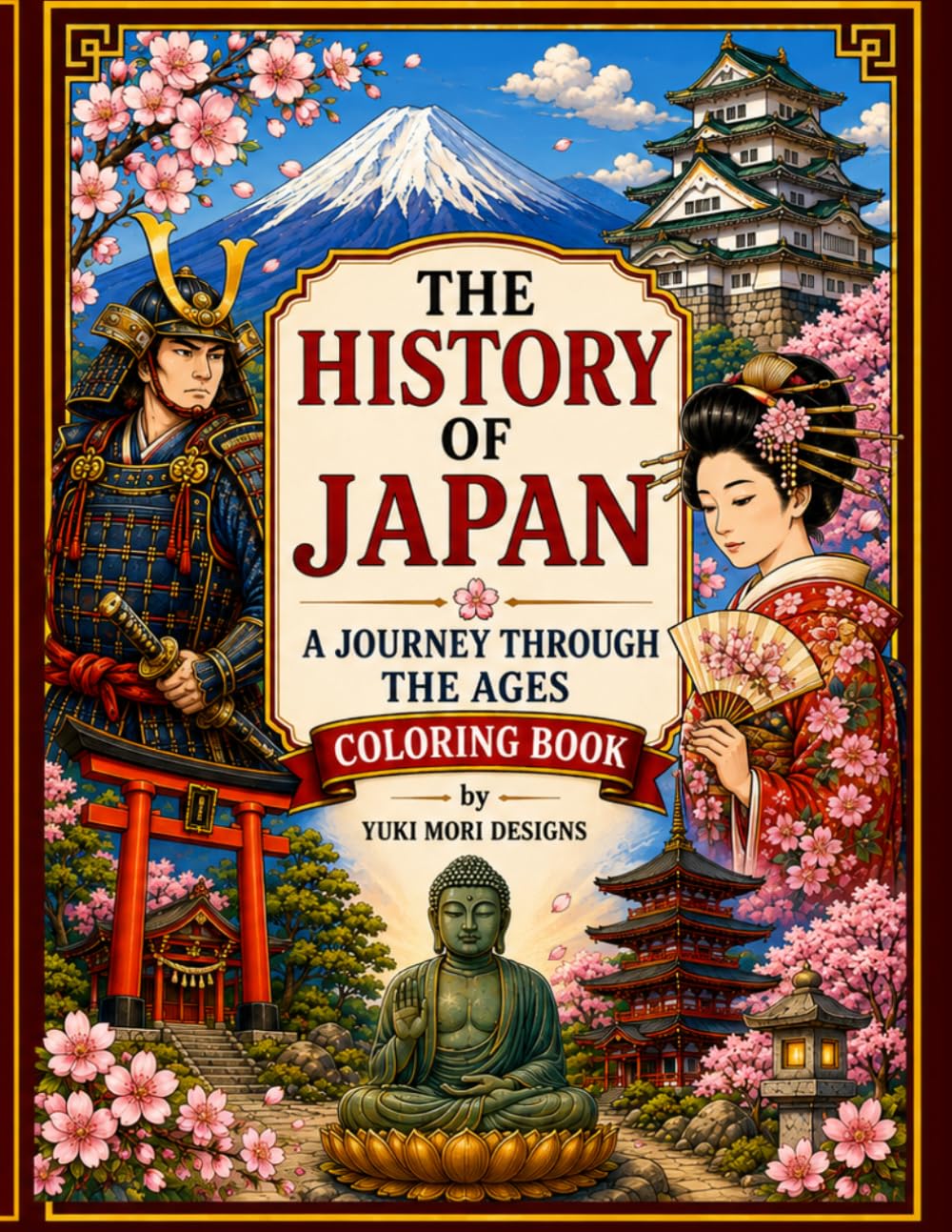 History of Japan Coloring Book: A Journey Through the Ages Coloring Book