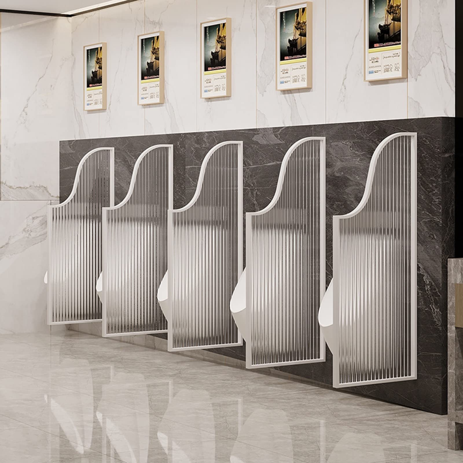 Cloison de toilettes au design noir moderne pour l'aménagement des bars et cafés