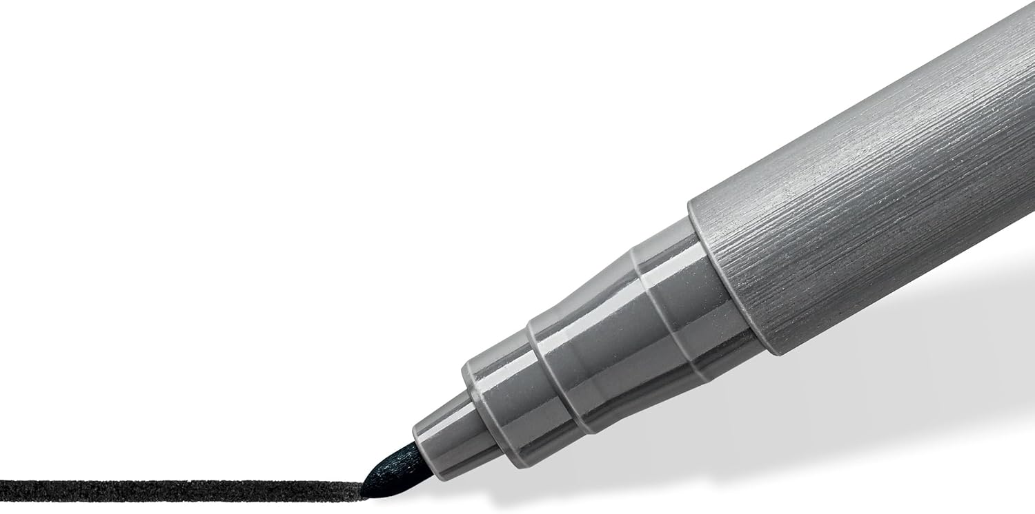 Staedtler Pigment Arts Pens - Intense Black, Assorted Tip, Set of 4