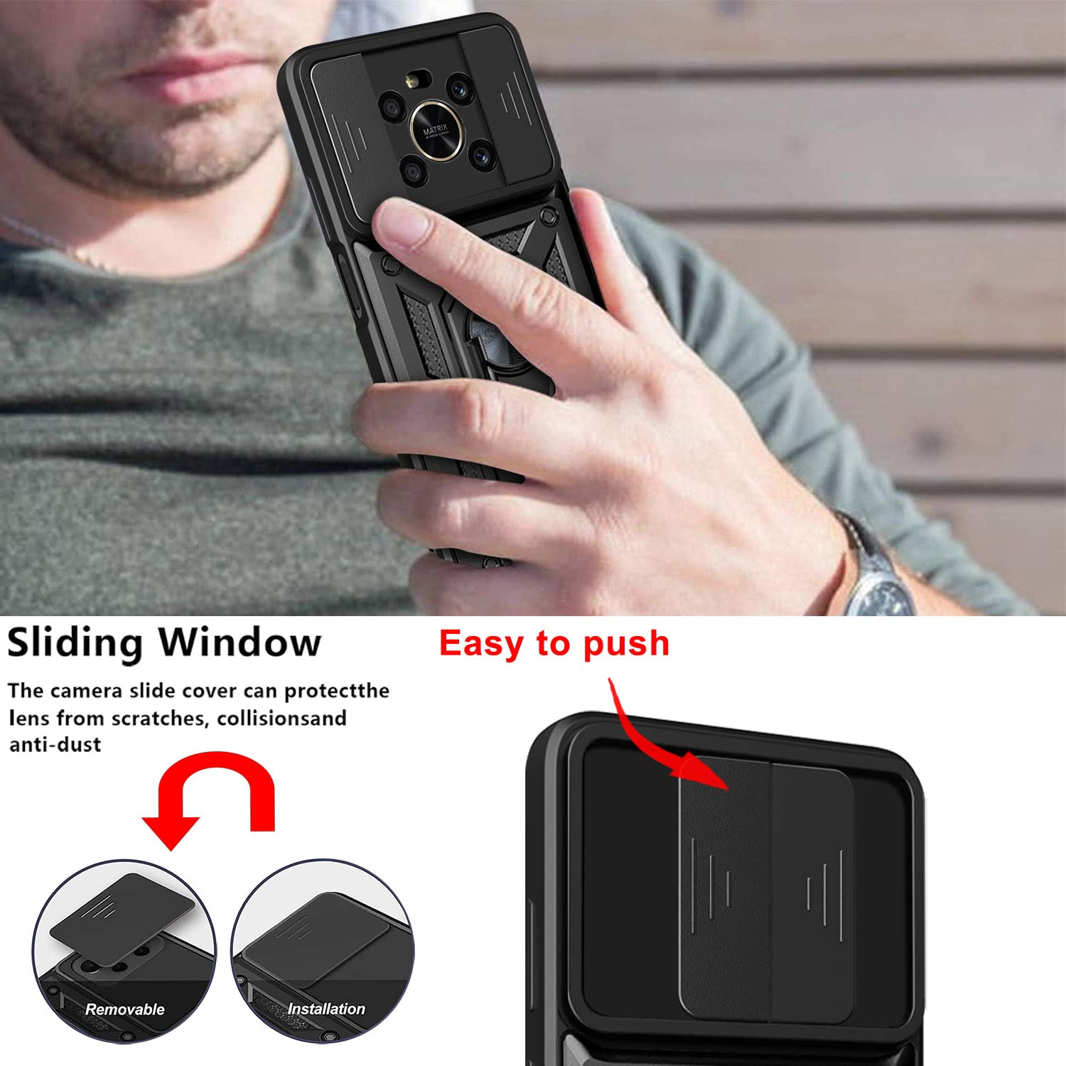 Funda Honor 90 ASUWISH - Cartera Con Soporte Magnético | Incluye Protector Y Correas Funda Cartera Honor 90