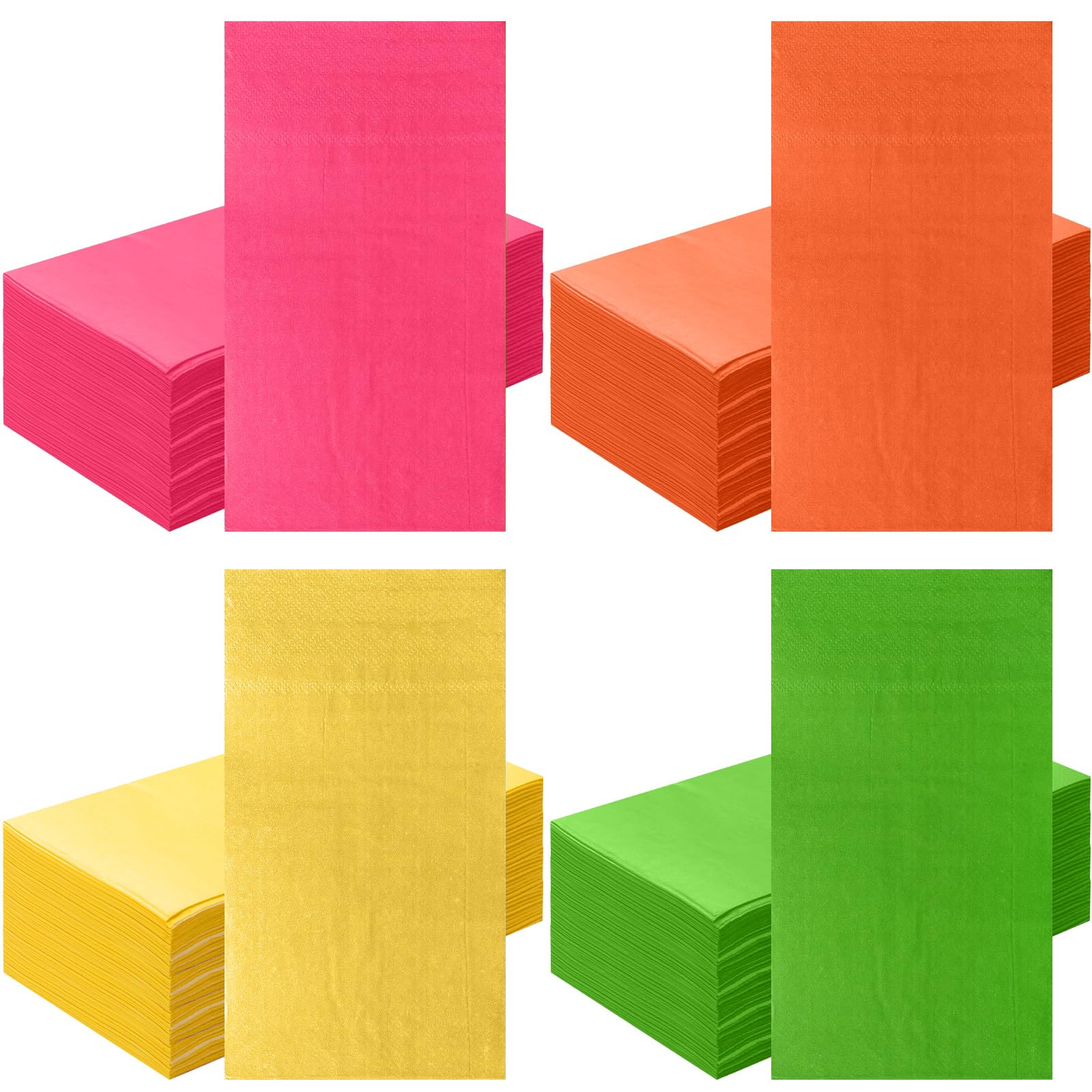 Engrowtic 100 servilletas desechables con tacto de lino, servilletas de papel de color neón, suaves, absorbentes, para otoño, toallas de mano de papel para baño, cocina, boda, fiesta de cumpleaños, 4