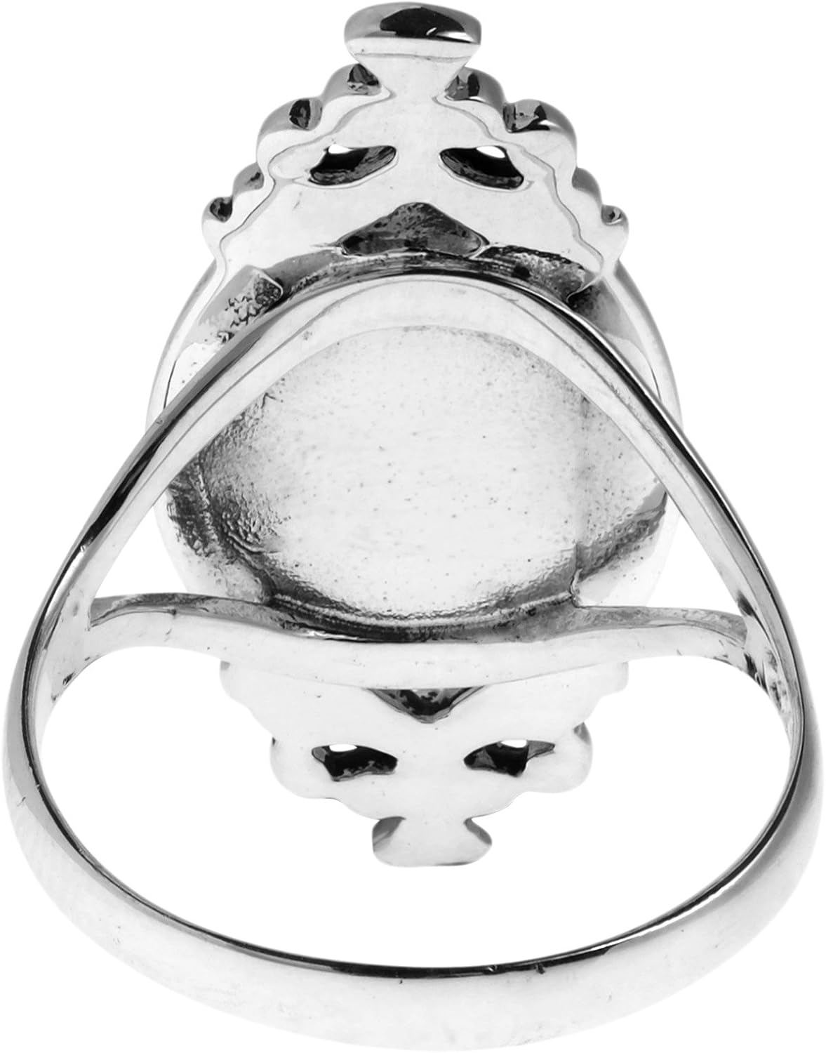 AeraVida Reconstructed Red Coral Vintage Style .925 Sterling Silver Ring