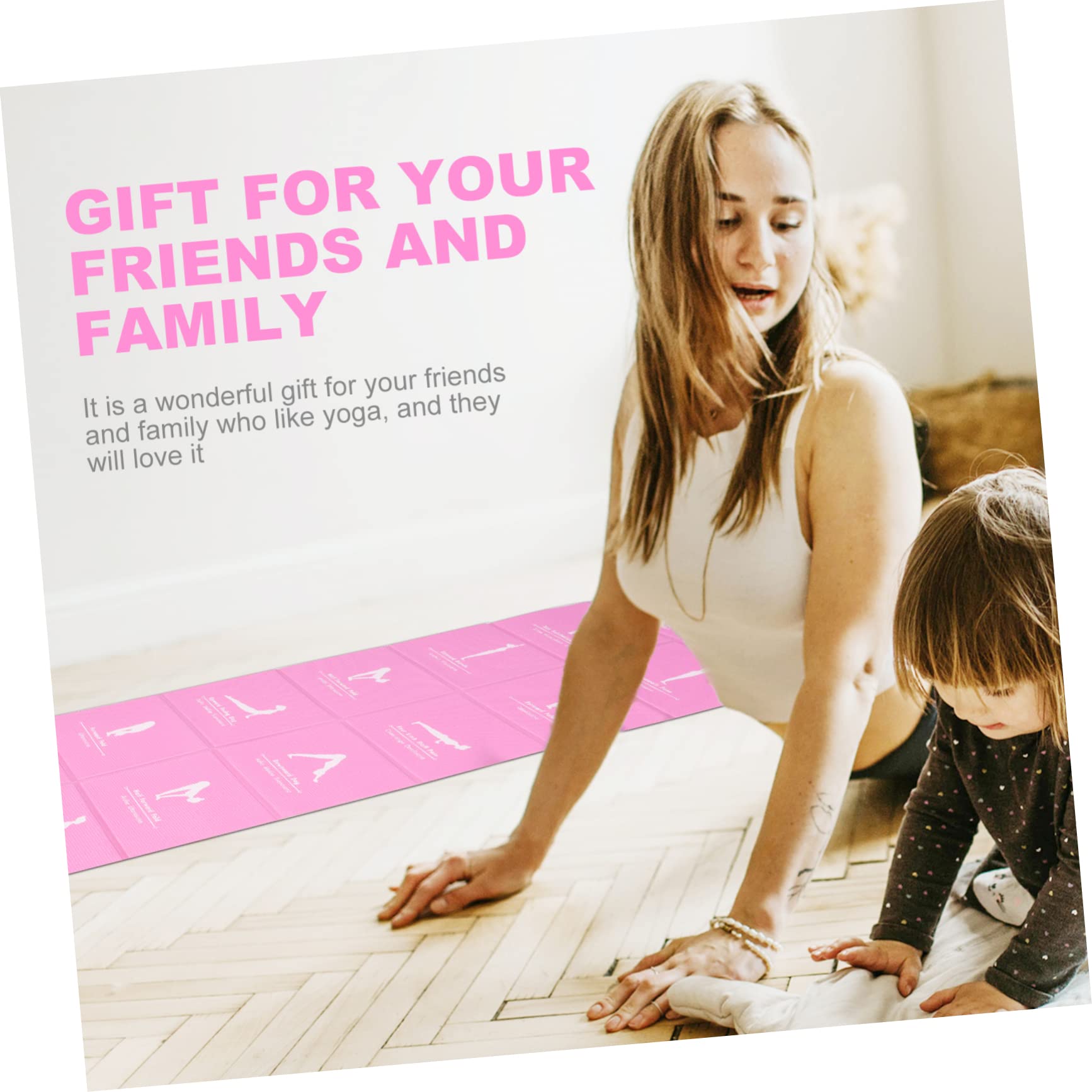 Toyvian Klappbare Yoga Matte Rutschfeste Fitnessmatte Tpe für Frauen mit Tragetasche für Yoga Fitness und Mittagsschlaf
