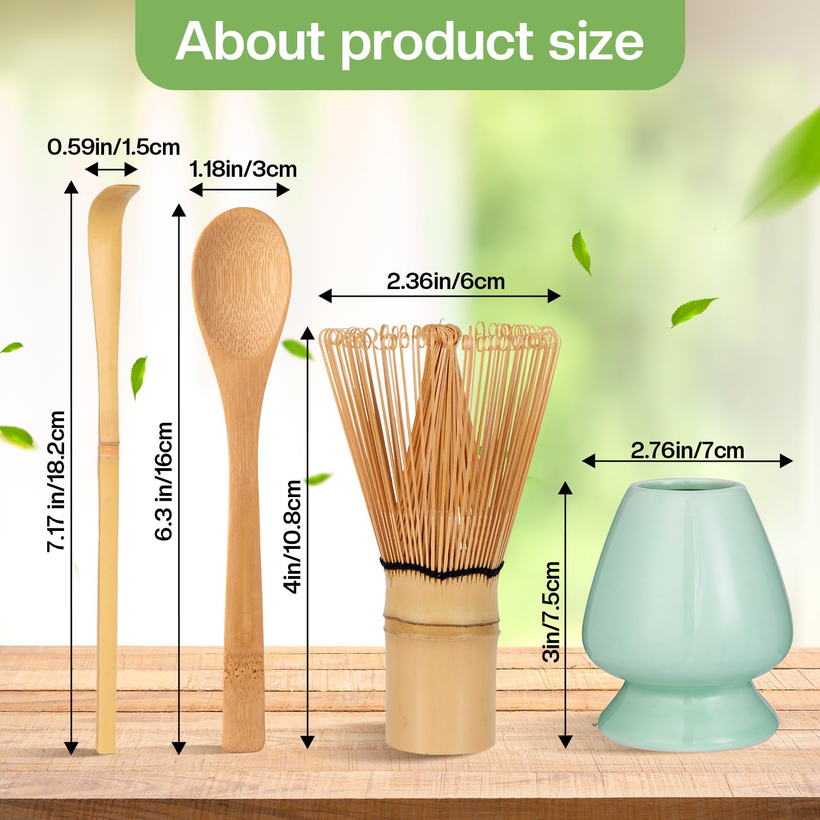 Kit Matcha Complet 7 Pièces - Fouet Bambou, Bol, Cuillère, Tamis, Torchon... Pour Préparer Le Thé Matcha Traditionnel